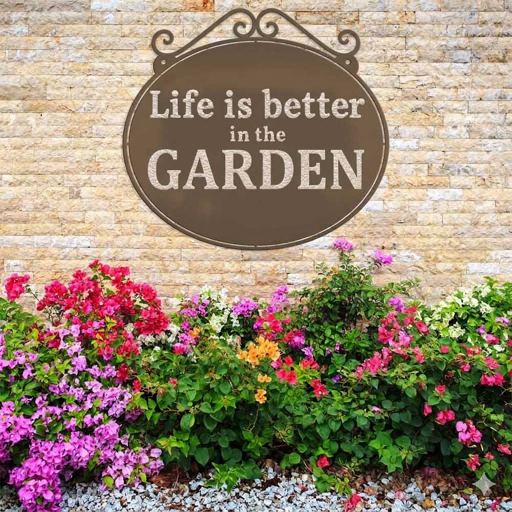 Life is Better in the Garden Stencil for Walls, Pots & Outdoor Decor – Garden Quote Design – ID# 786 - Image 6