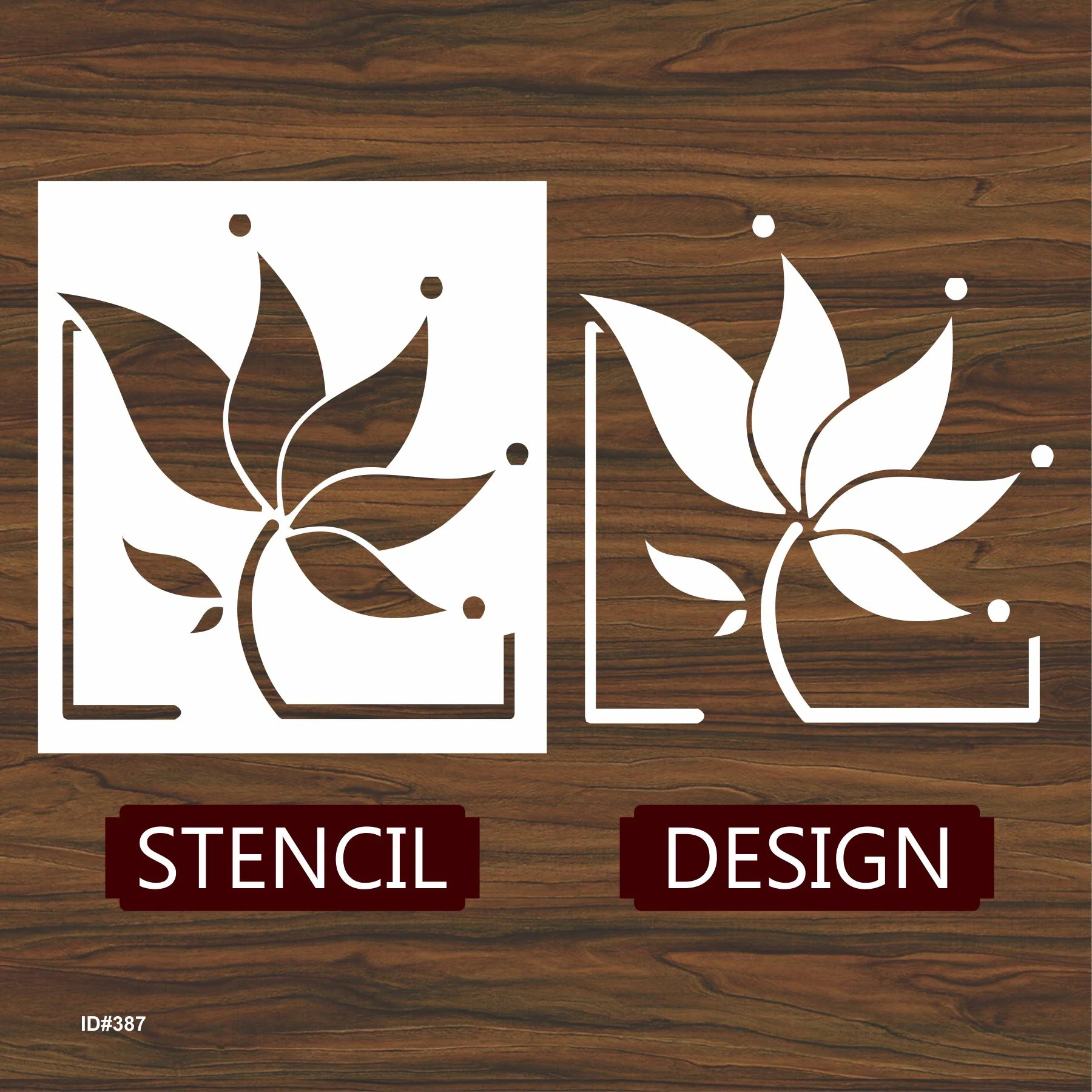 Lily Flower Reusable Stencil For Canvas And Wall Painting.ID #387 - Image 3