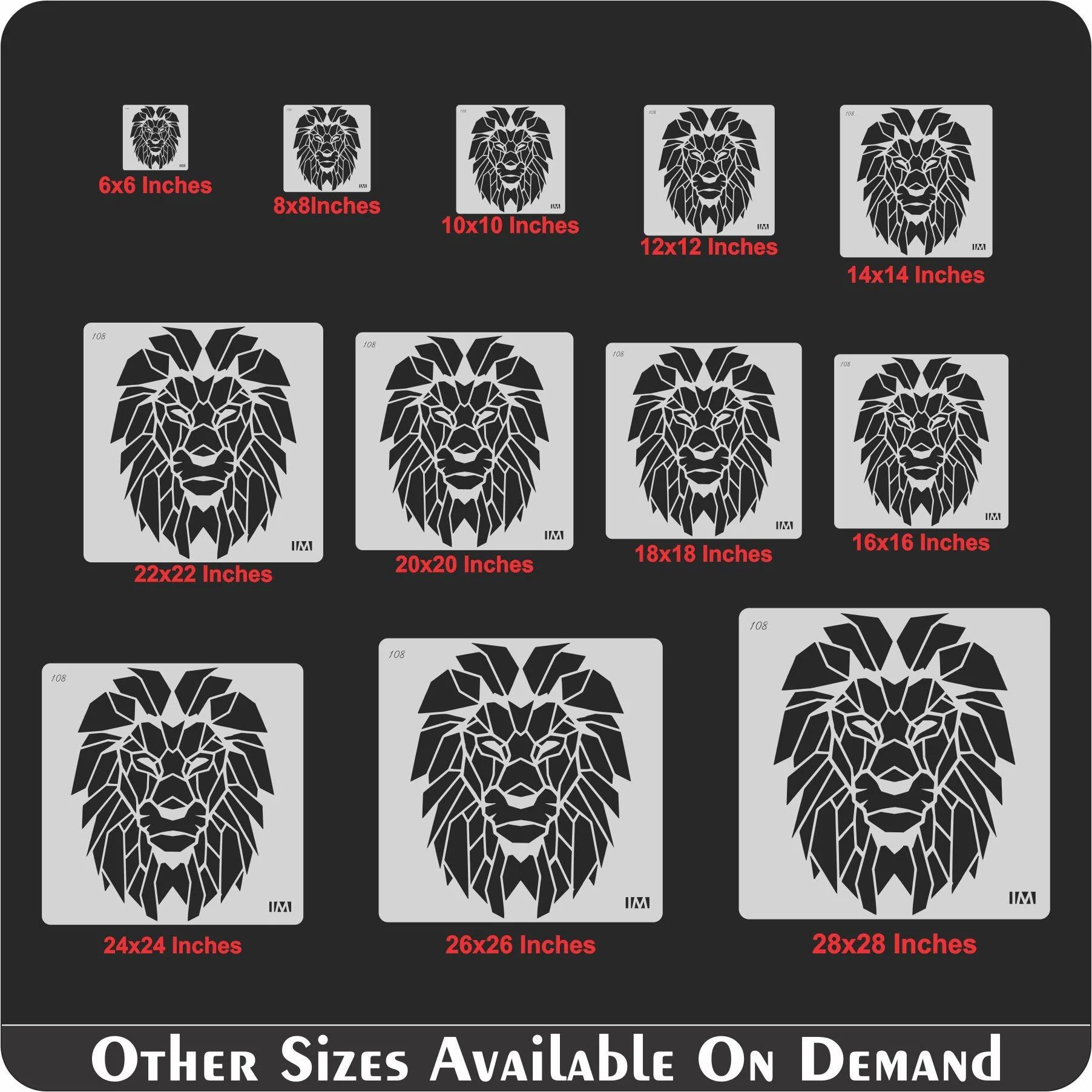 Lion Reusable Stencil for Canvas and wall painting.ID#108 - Image 5