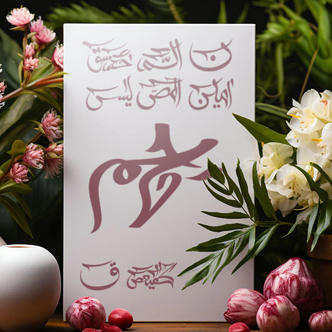 Loh e Qurani Calligraphy Islamic Reusable Stencil for Canvas and wall painting.ID#4030 - Image 3