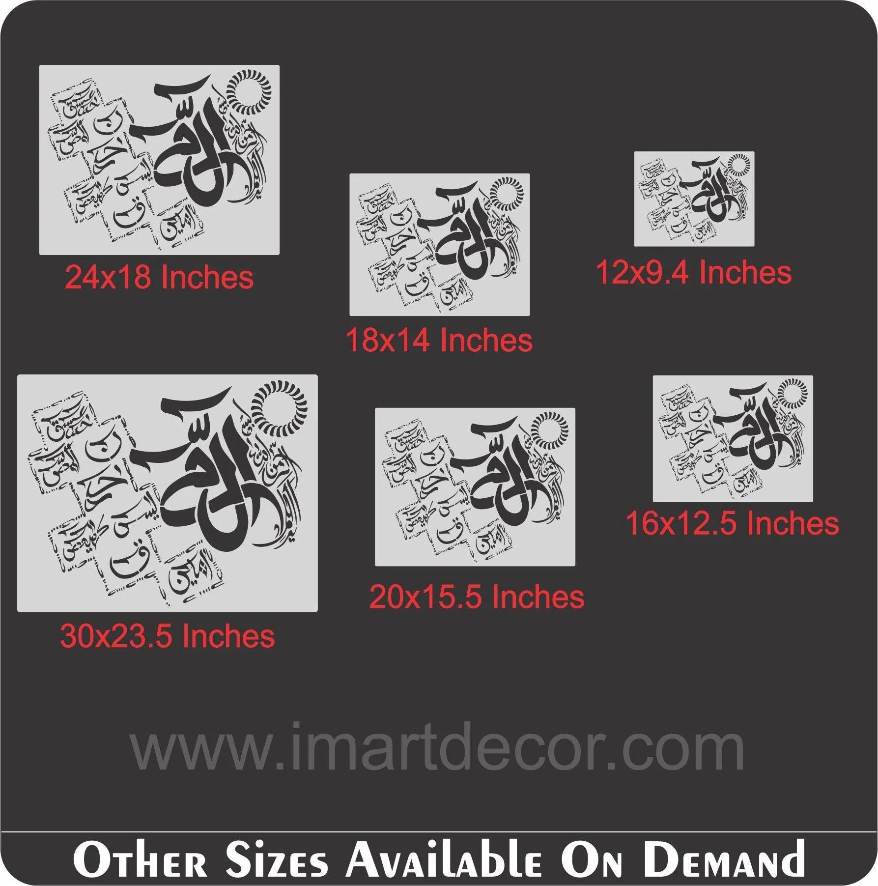 Loh e Qurani Calligraphy Islamic Reusable Stencil for Canvas and wall painting.ID#4029 - Image 7