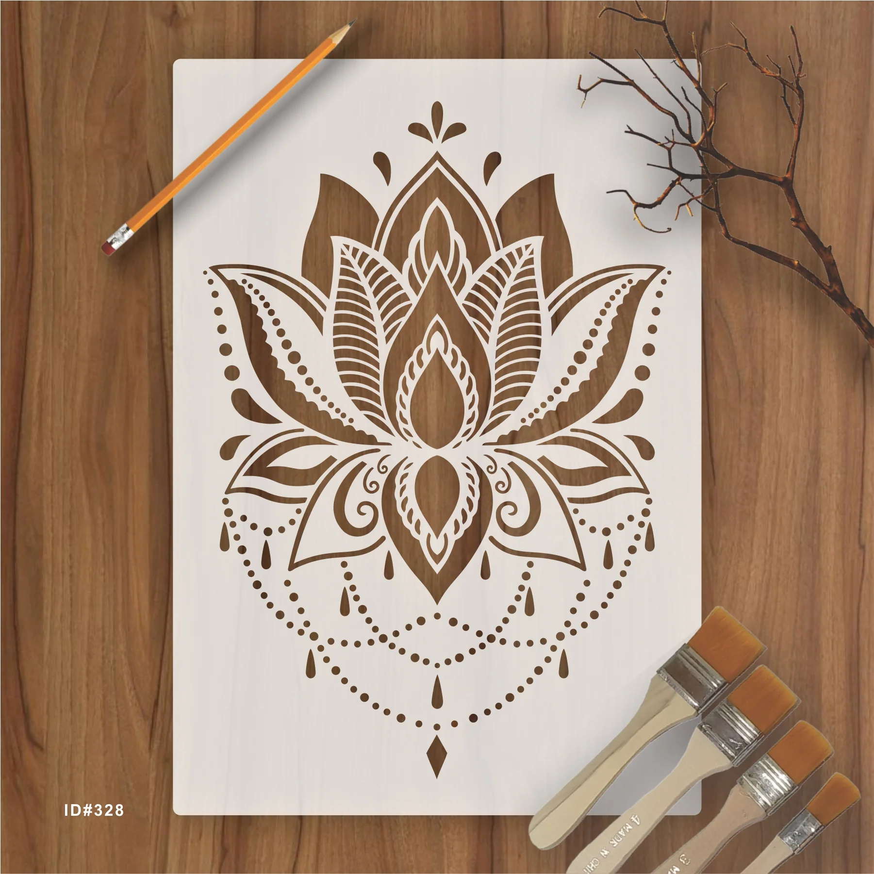 Lotus Flower Stencil Wall Painting Scrapbook Coloring Embossing Album Decorative Paper Card Template.ID#328