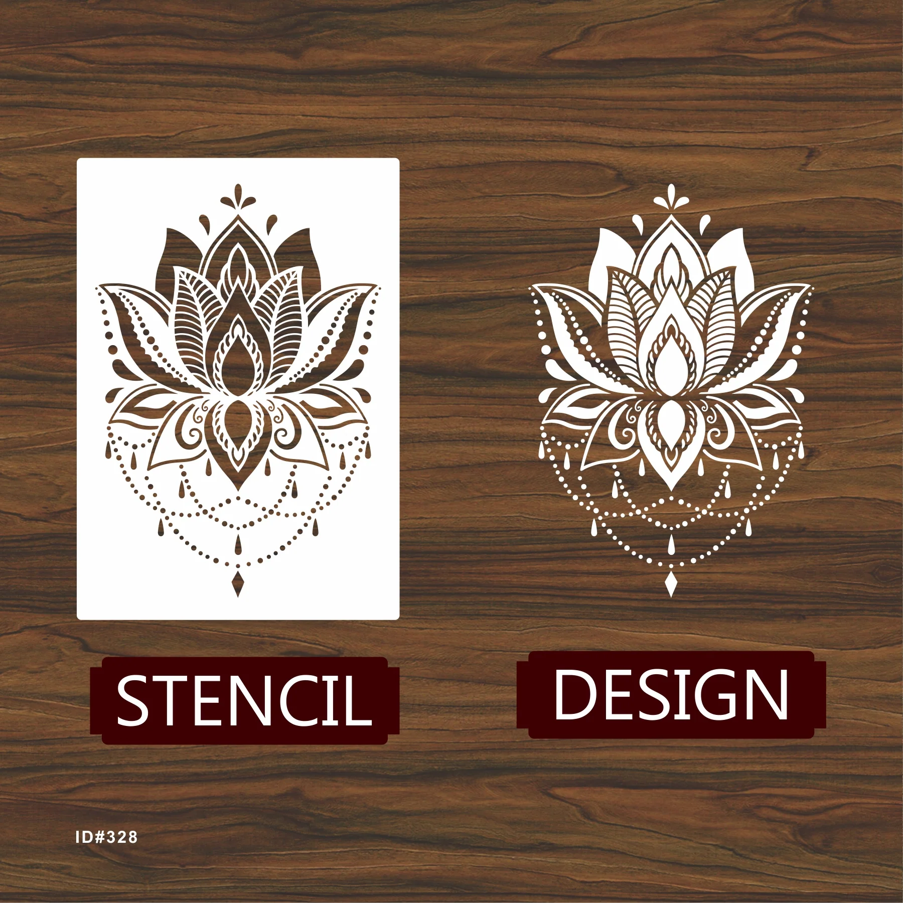 Lotus Flower Stencil Wall Painting Scrapbook Coloring Embossing Album Decorative Paper Card Template.ID#328 - Image 3