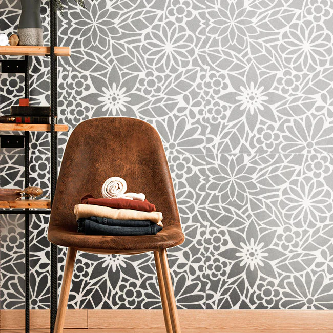 Magic Forest Floral Reusable Stencil for Canvas and wall painting.ID#38 - Image 3