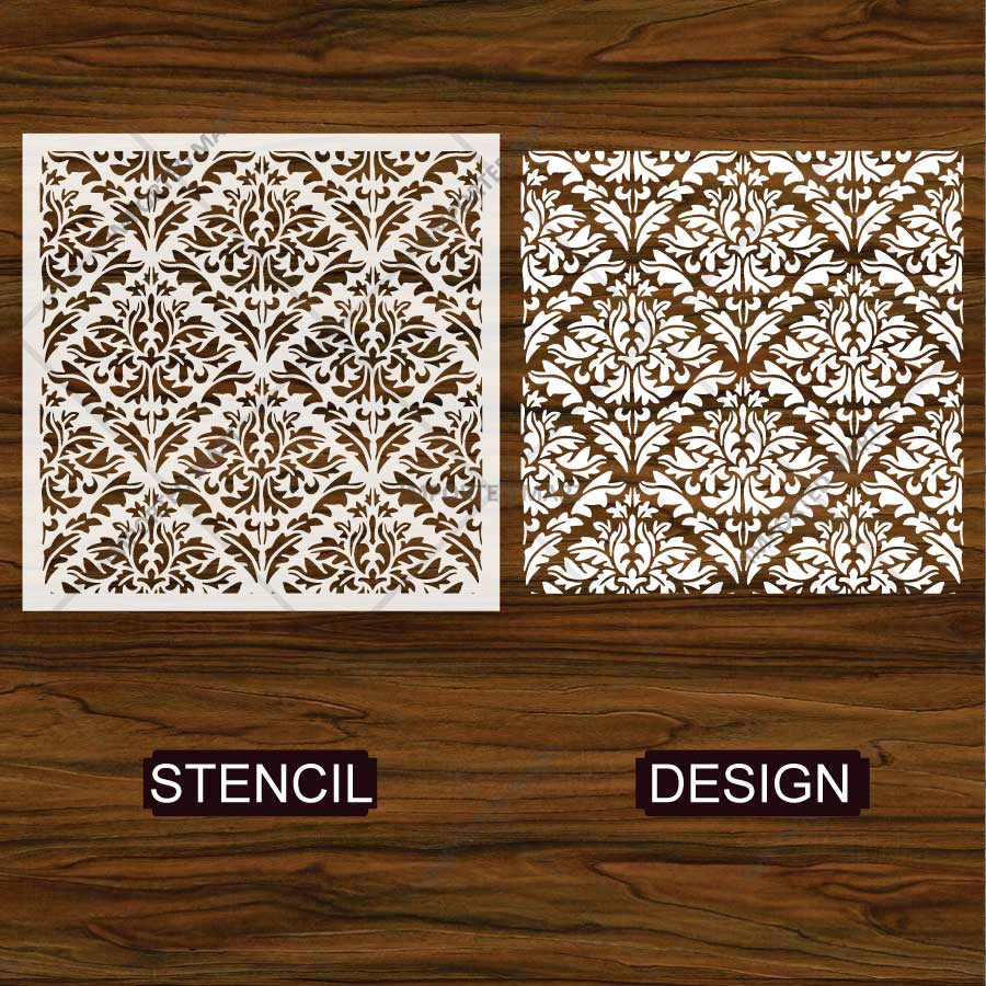 Majestic Heritage Damask Pattern Stencil for Wall, Furniture & Floor Art – Vintage Royal Design – ID# 762 - Image 4