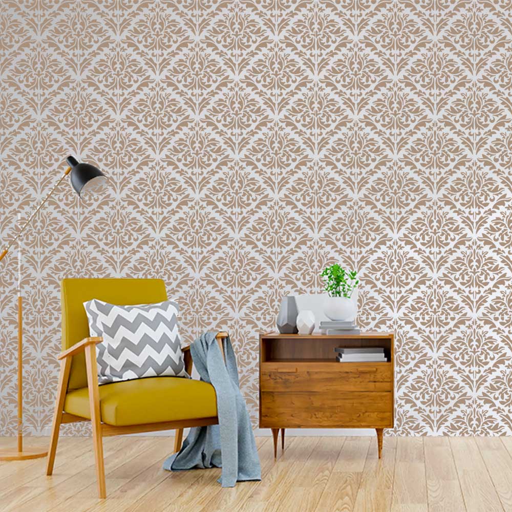 Majestic Heritage Damask Pattern Stencil for Wall, Furniture & Floor Art – Vintage Royal Design – ID# 762 - Image 6