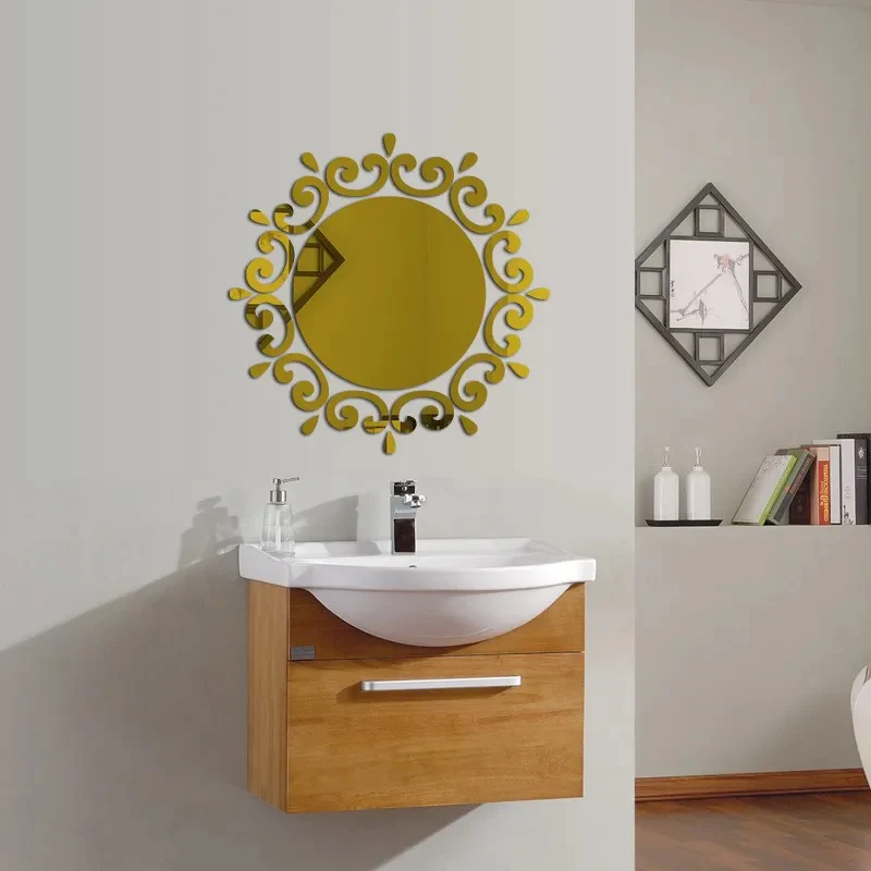 Makeup Mirror 3D Mirror Sticker Acrylic Home Decoration for Kids Rooms Bathroom Bedroom Art Mural Self-adhesive Wall Stickers - Image 2