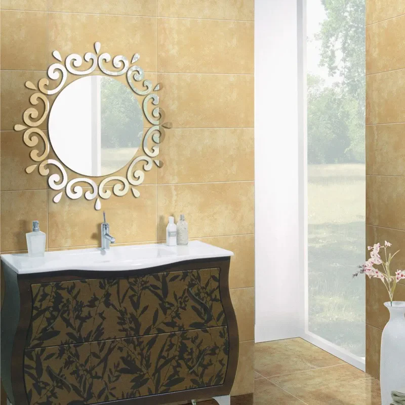 Makeup Mirror 3D Mirror Sticker Acrylic Home Decoration for Kids Rooms Bathroom Bedroom Art Mural Self-adhesive Wall Stickers - Image 3