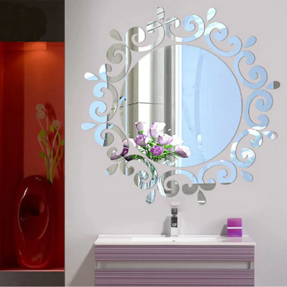Makeup Mirror 3D Mirror Sticker Acrylic Home Decoration for Kids Rooms Bathroom Bedroom Art Mural Self-adhesive Wall Stickers - Image 4