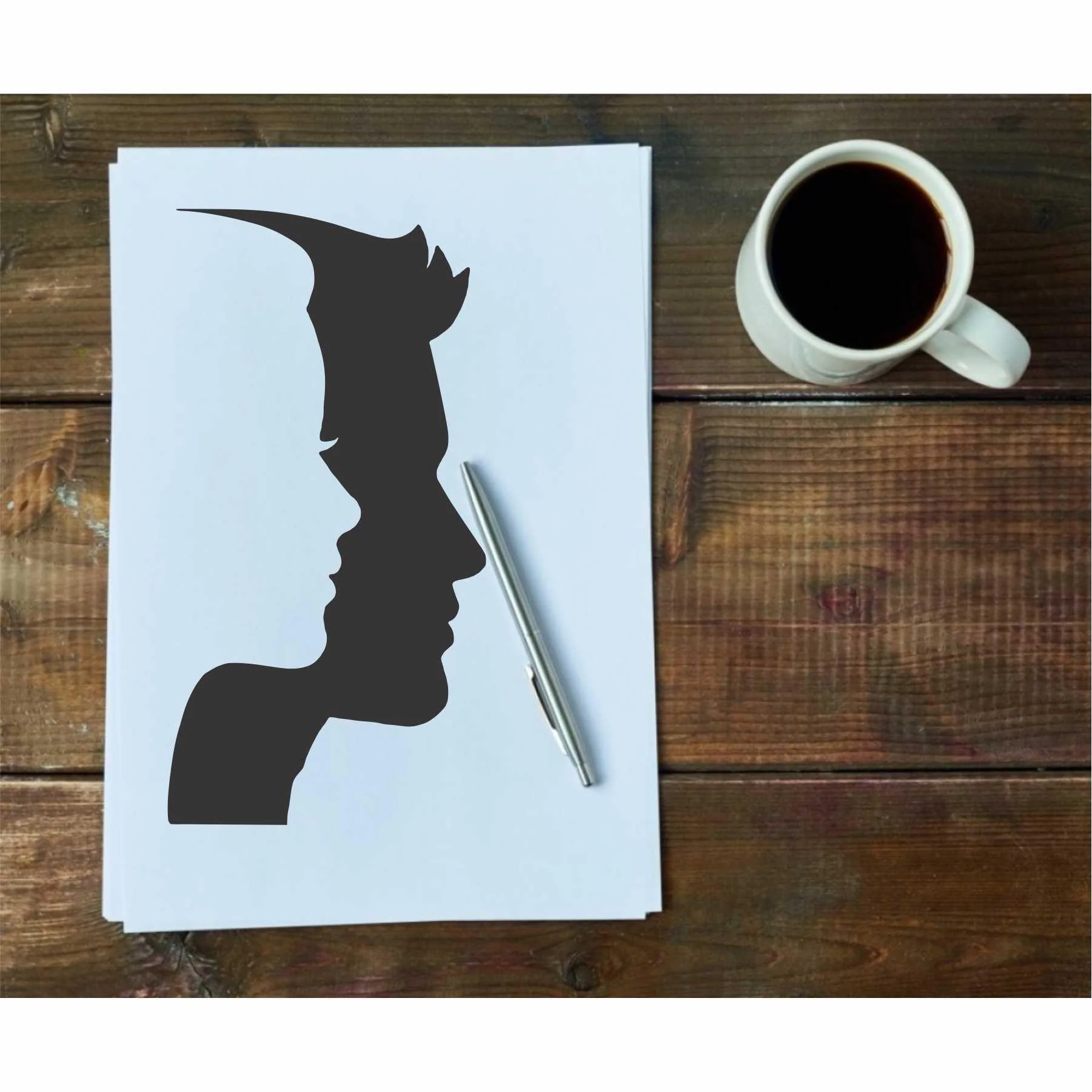 Man And Women Faces Reusable Stencil for Canvas and wall painting.ID# 441 - Image 6