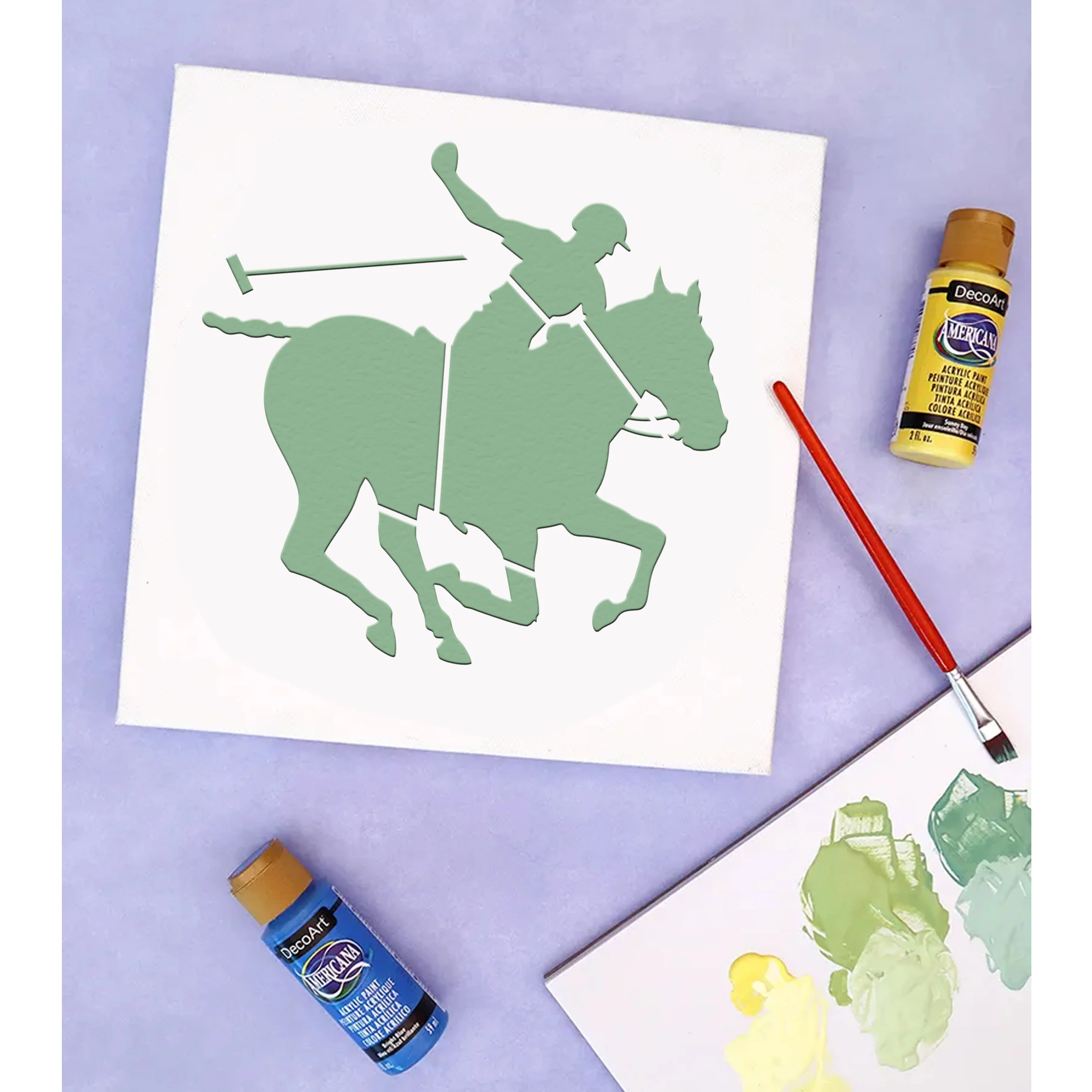 Man on Horse Stencil Used for Canvas and Wall Painting Scrapbooking Stamping Embossing Album Paper Card Template. ID #518 - Image 5