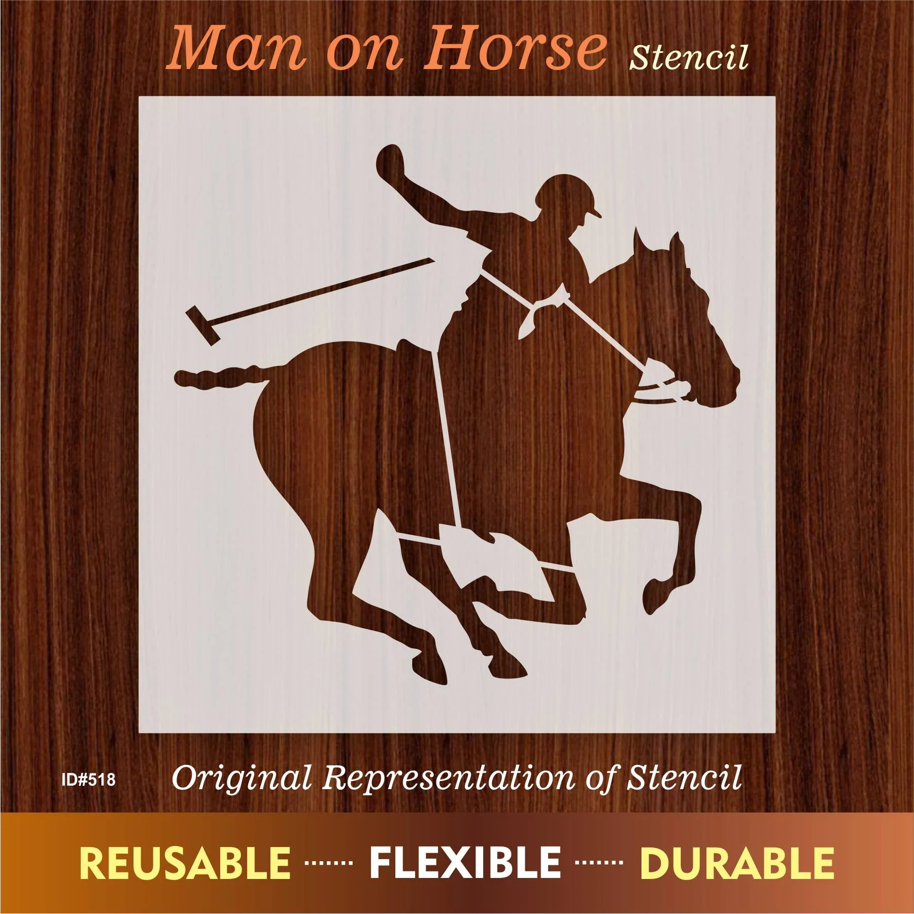 Man on Horse Stencil Used for Canvas and Wall Painting Scrapbooking Stamping Embossing Album Paper Card Template. ID #518 - Image 6