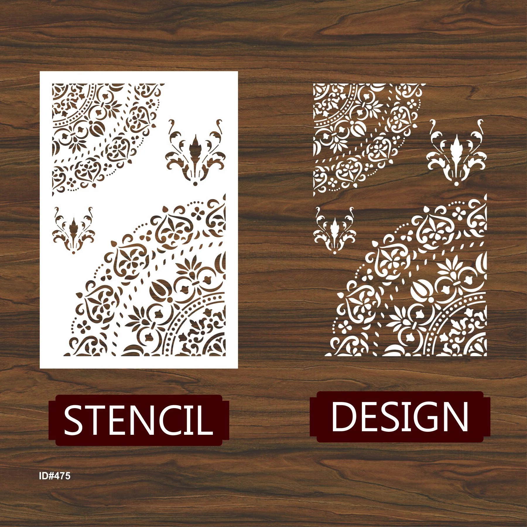 Mandala and Damask Reusable Stencil For Canvas And Wall Painting. ID #475 - Image 4