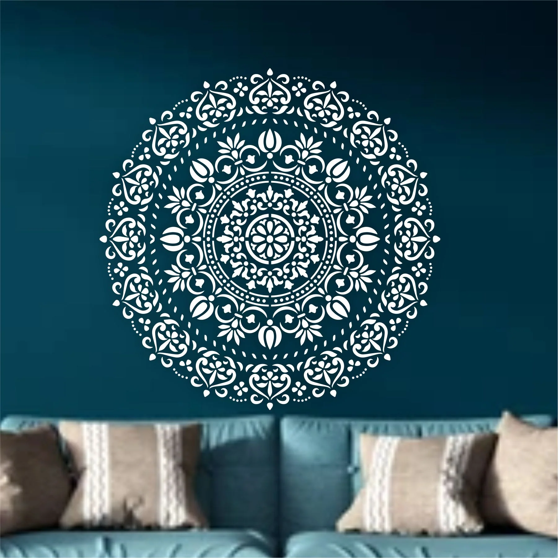 Mandala and Damask Reusable Stencil For Canvas And Wall Painting. ID #475 - Image 5