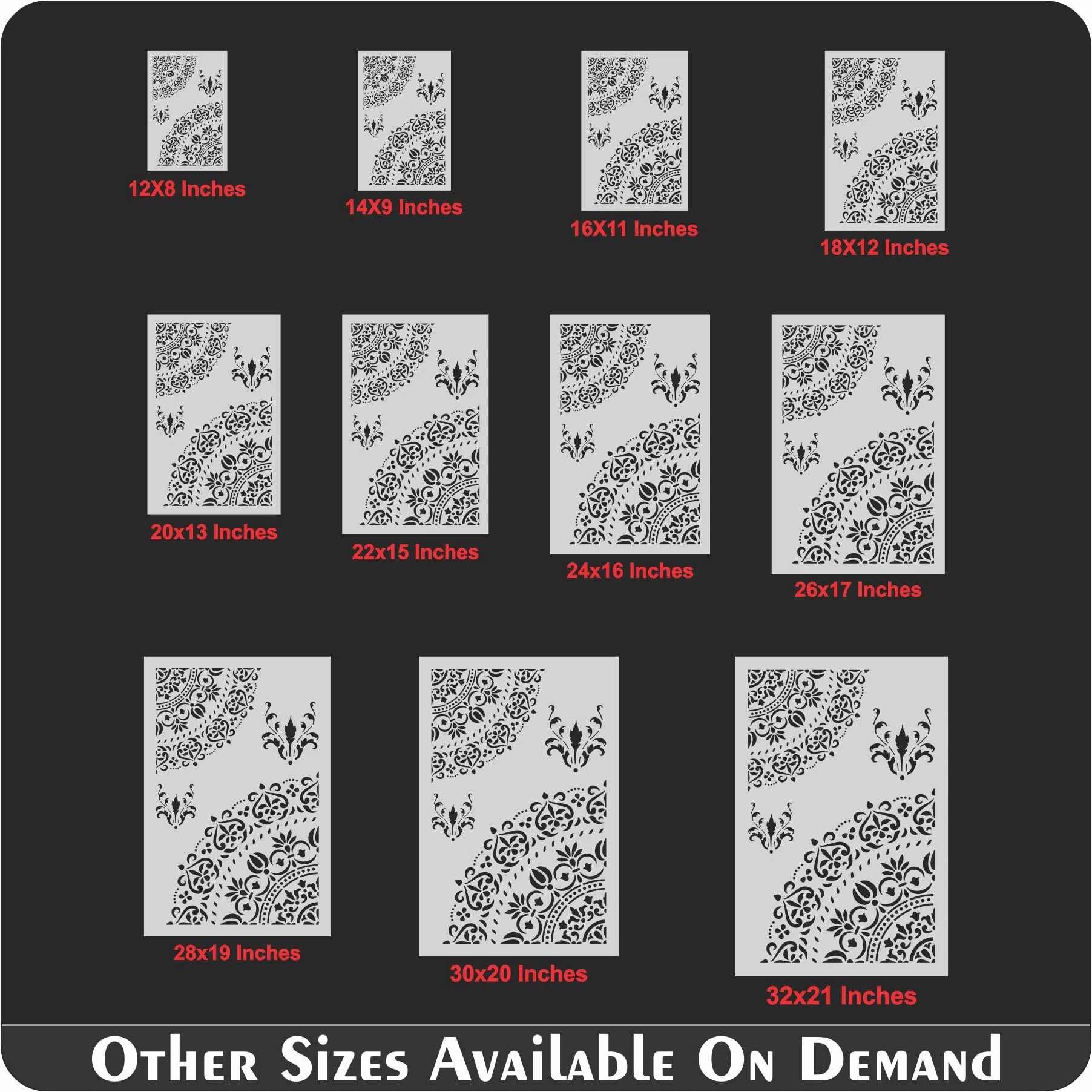 Mandala and Damask Reusable Stencil For Canvas And Wall Painting. ID #475 - Image 7