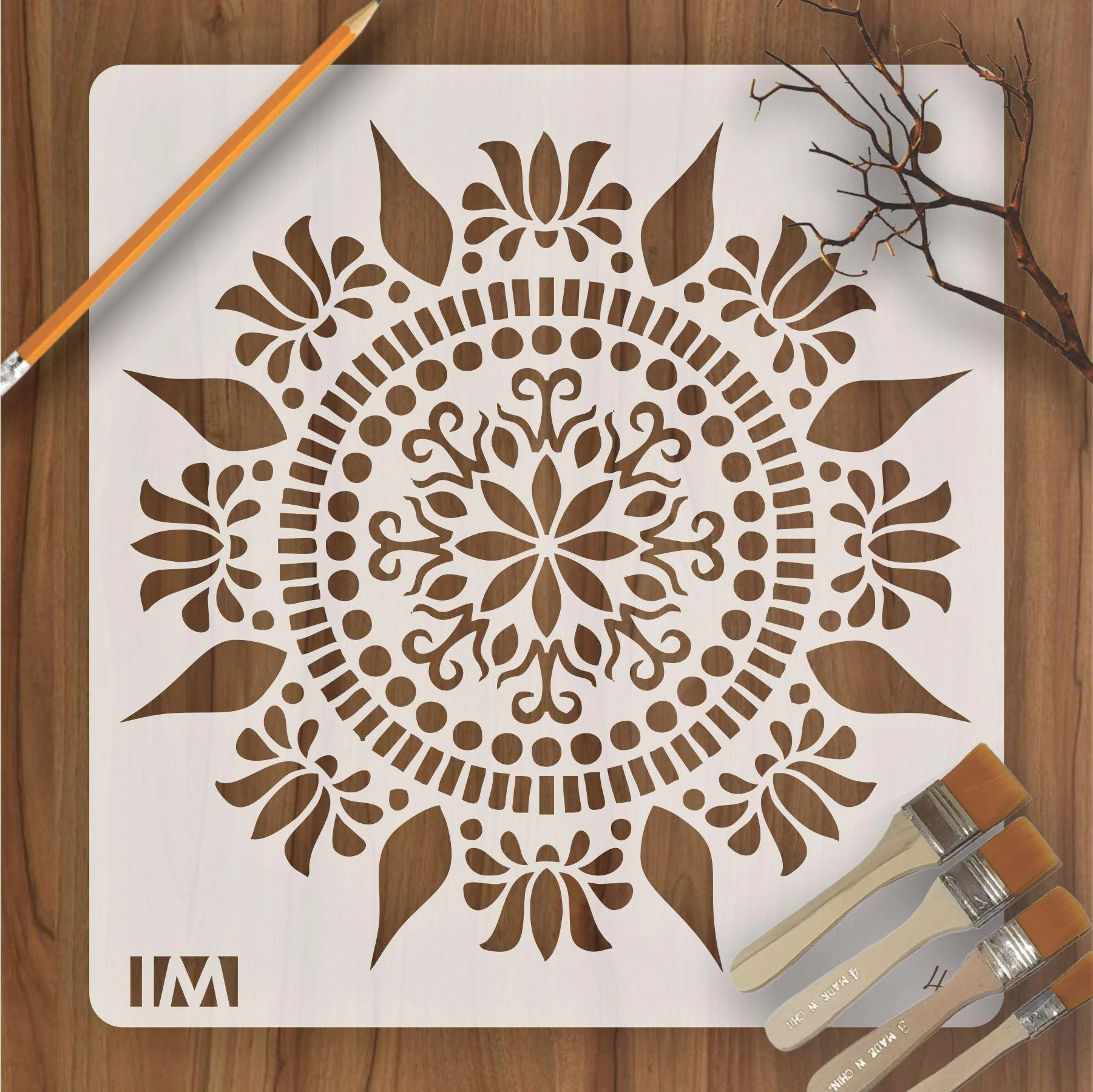 Mandala Art Reusable Stencil for Canvas and wall painting.ID#44