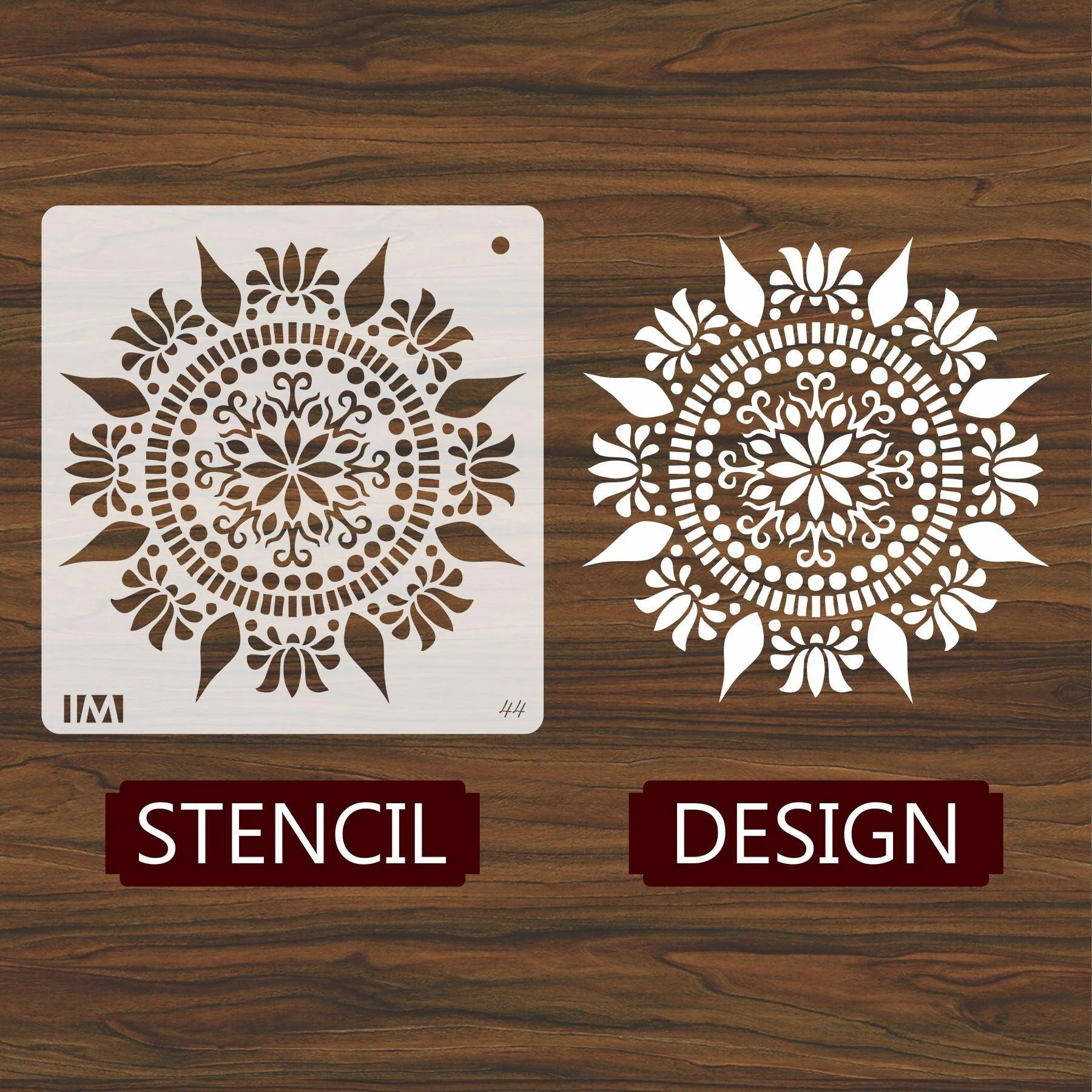 Mandala Art Reusable Stencil for Canvas and wall painting.ID#44 - Image 2