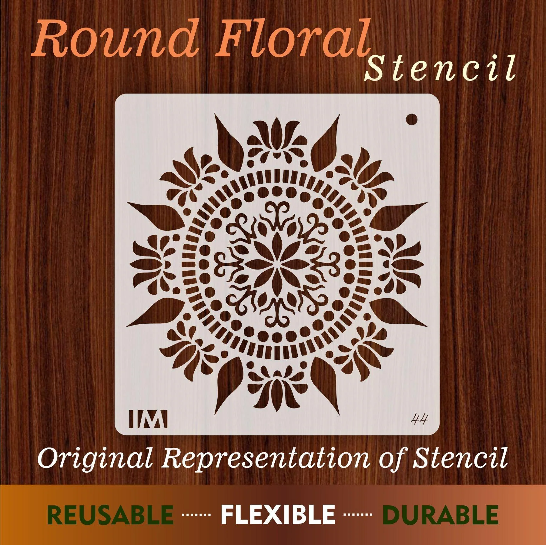 Mandala Art Reusable Stencil for Canvas and wall painting.ID#44 - Image 5