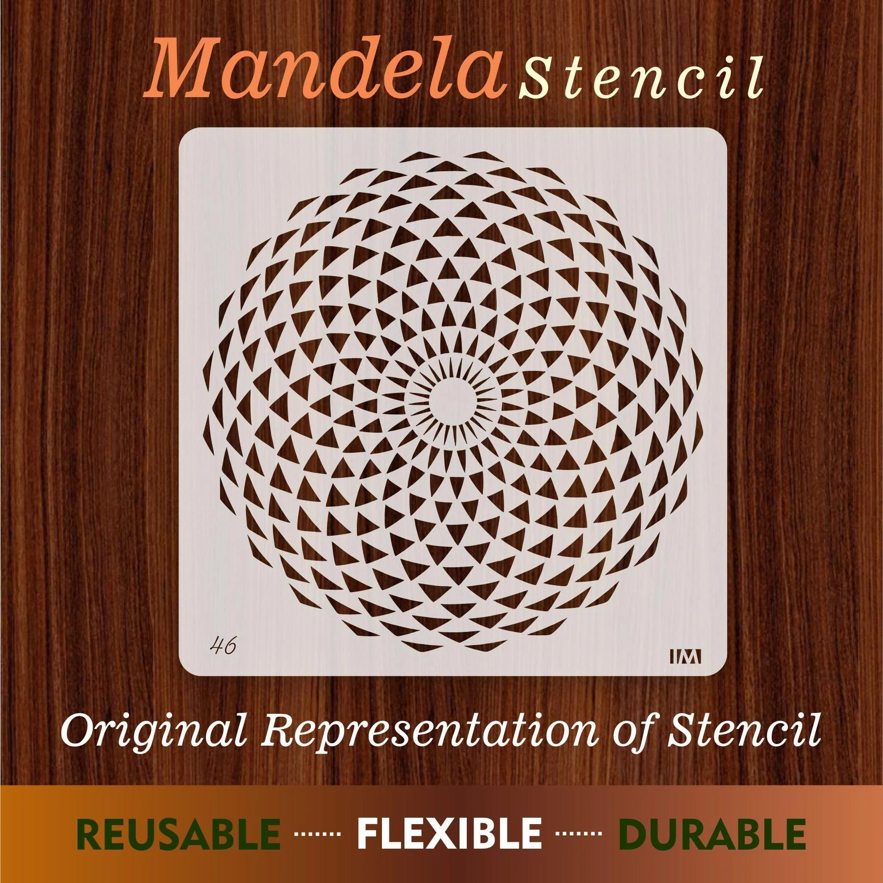 Mandala  Art Reusable Stencil for Canvas and wall painting.ID#46 - Image 5