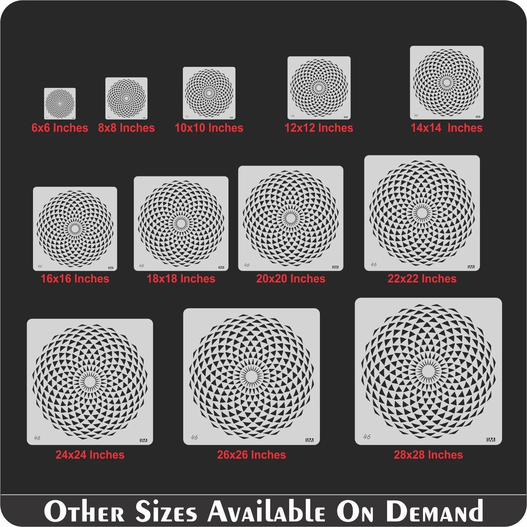 Mandala  Art Reusable Stencil for Canvas and wall painting.ID#46 - Image 6