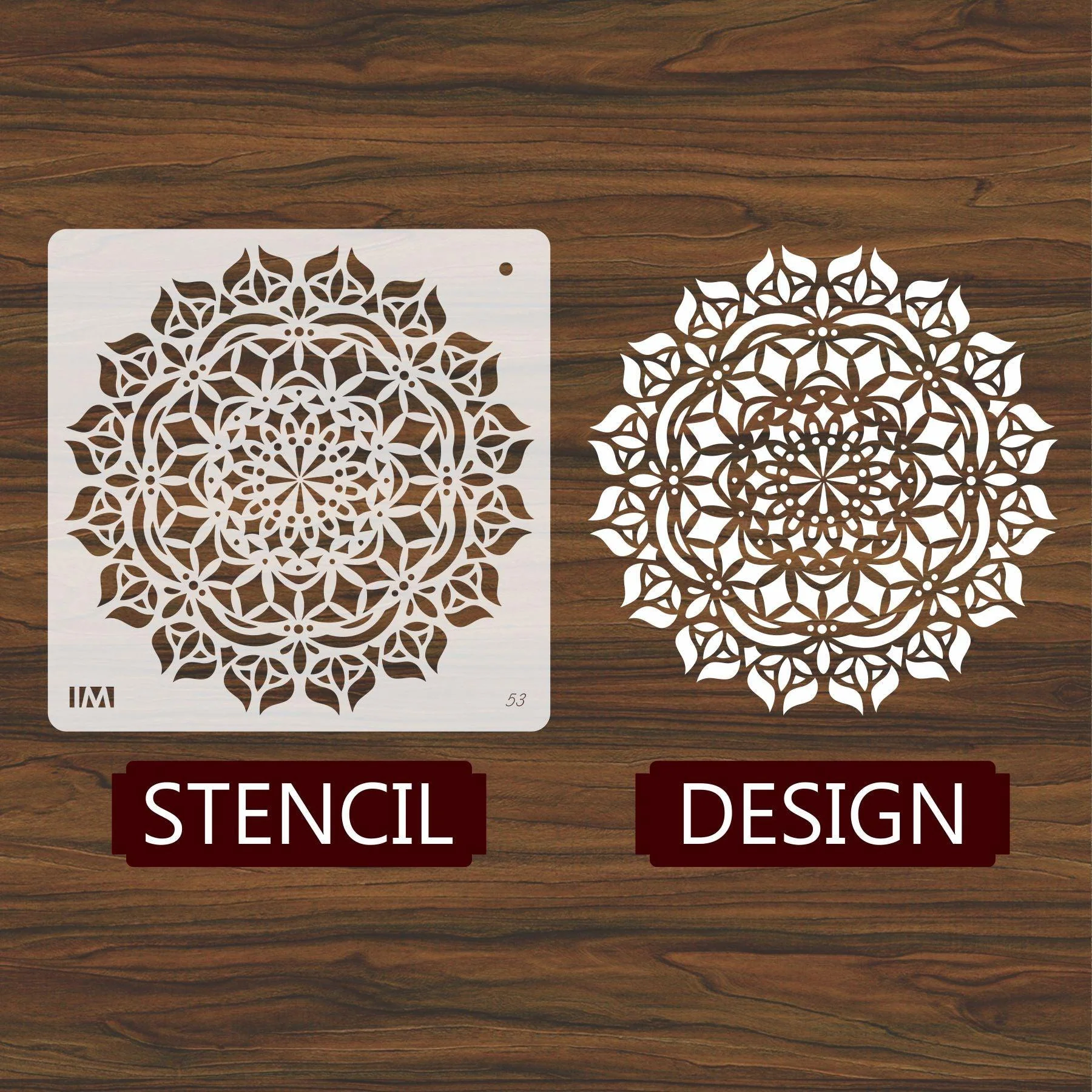 Mandala Art Reusable Stencil for Canvas and wall painting.ID#53 - Image 3