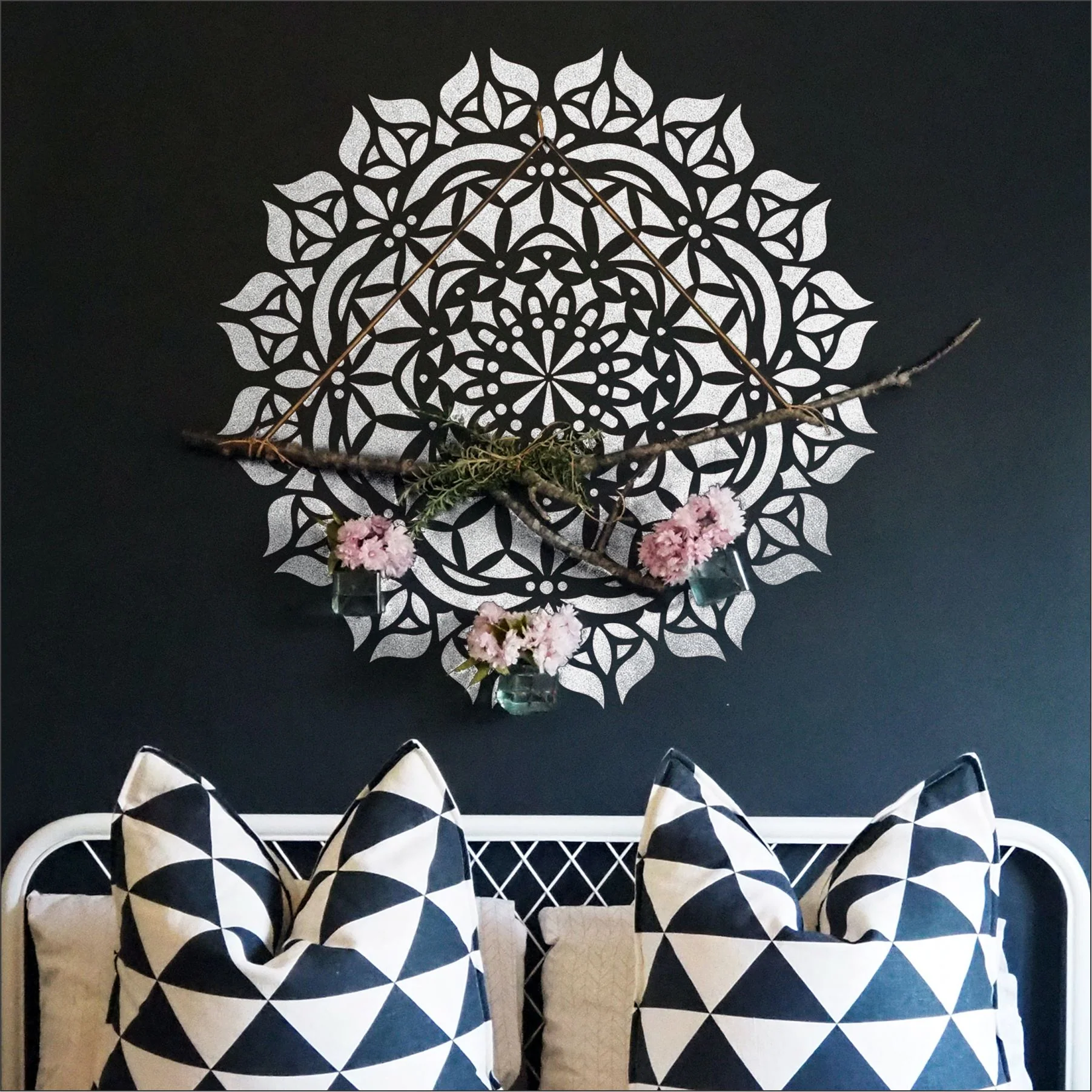 Mandala Art Reusable Stencil for Canvas and wall painting.ID#53 - Image 4