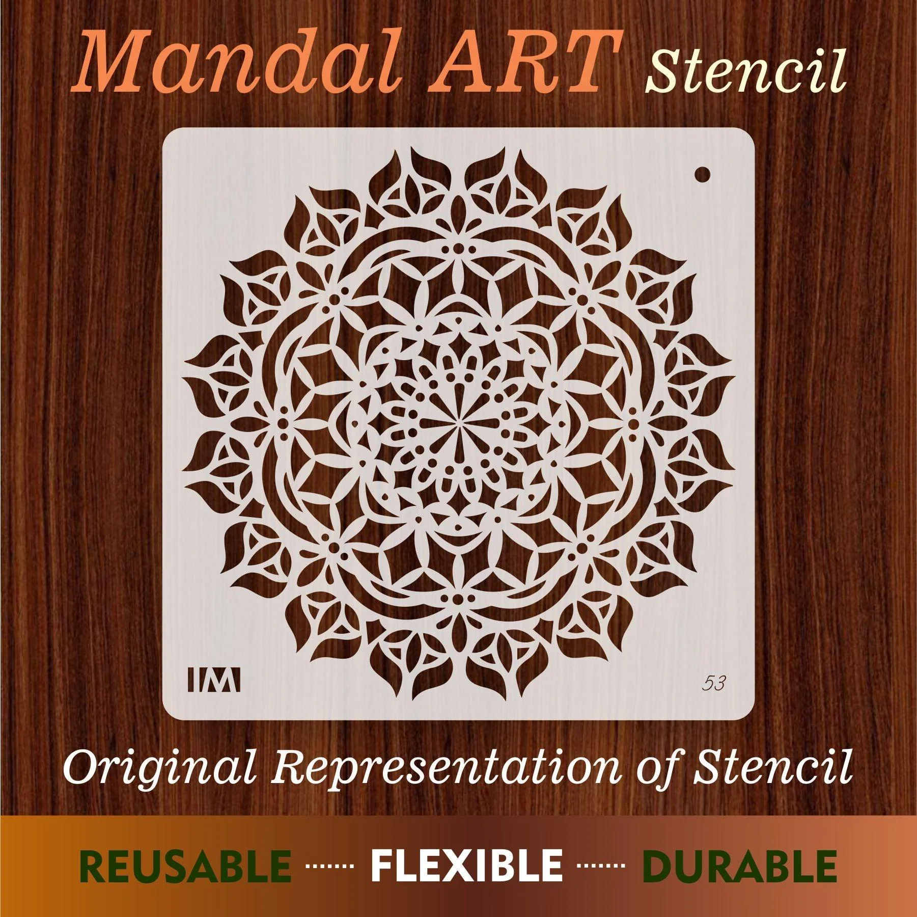 Mandala Art Reusable Stencil for Canvas and wall painting.ID#53 - Image 6