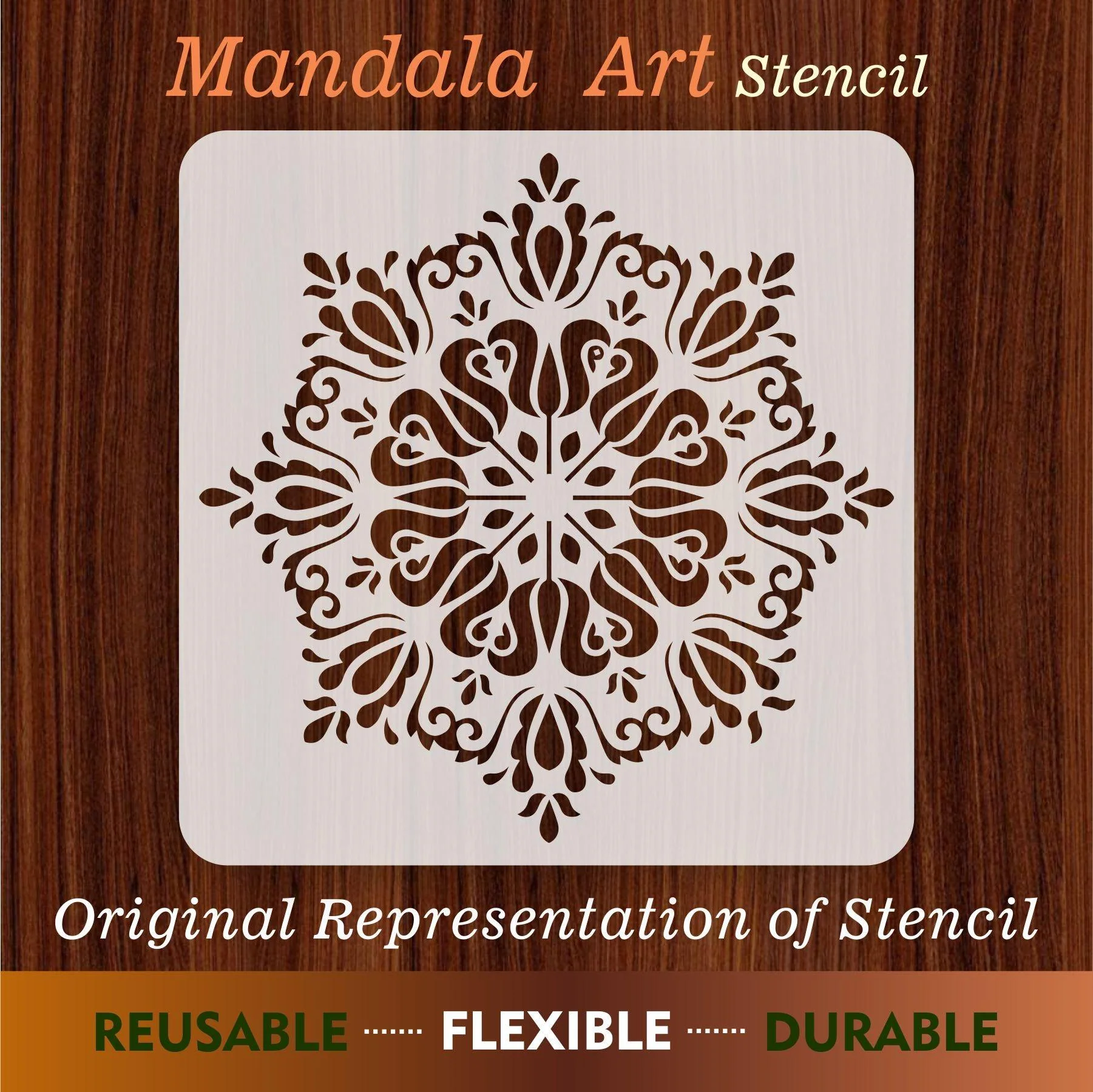 Mandala Art Reusable Stencil for Canvas and wall painting.ID#88 - Image 4