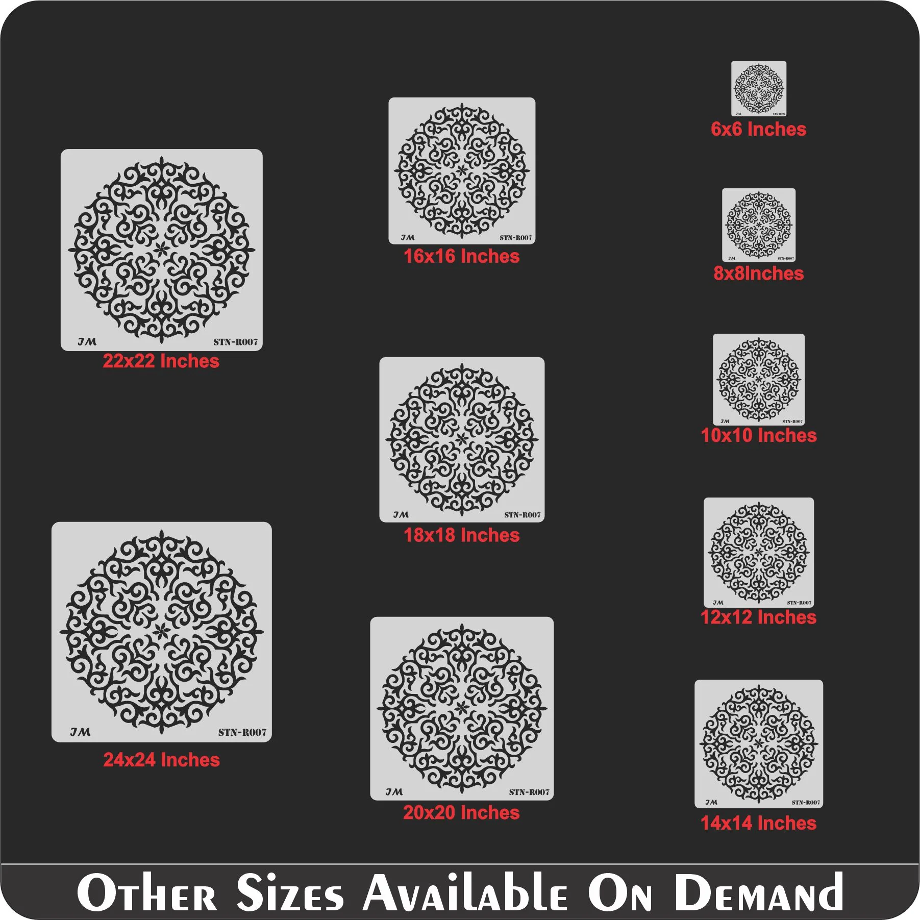 Mandala Art Reusable Stencil For Canvas And Wall Painting.ID #07 - Image 5
