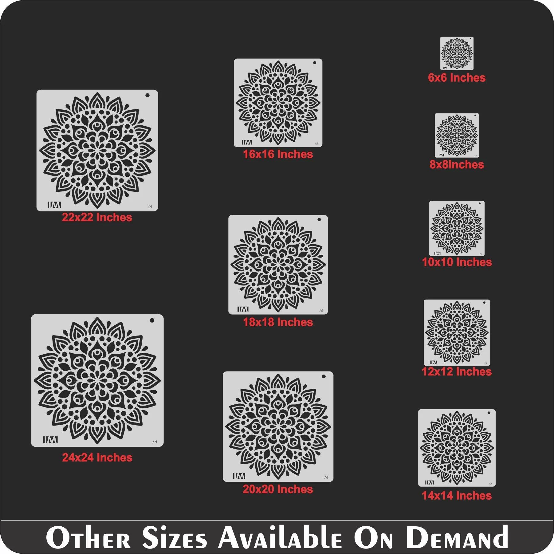 Mandala Design Reusable Stencil for Canvas and wall painting.ID#16 - Image 4