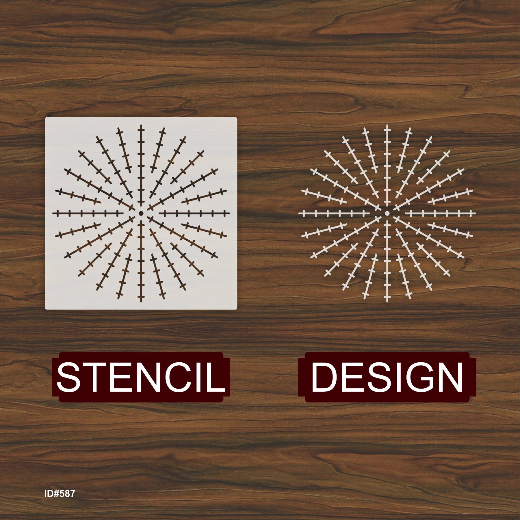 Geometric line pattern stencil Tools for DIY Craft Furniture Wood Canvas Rocks Fabric Wall Art. ID #587 - Image 3