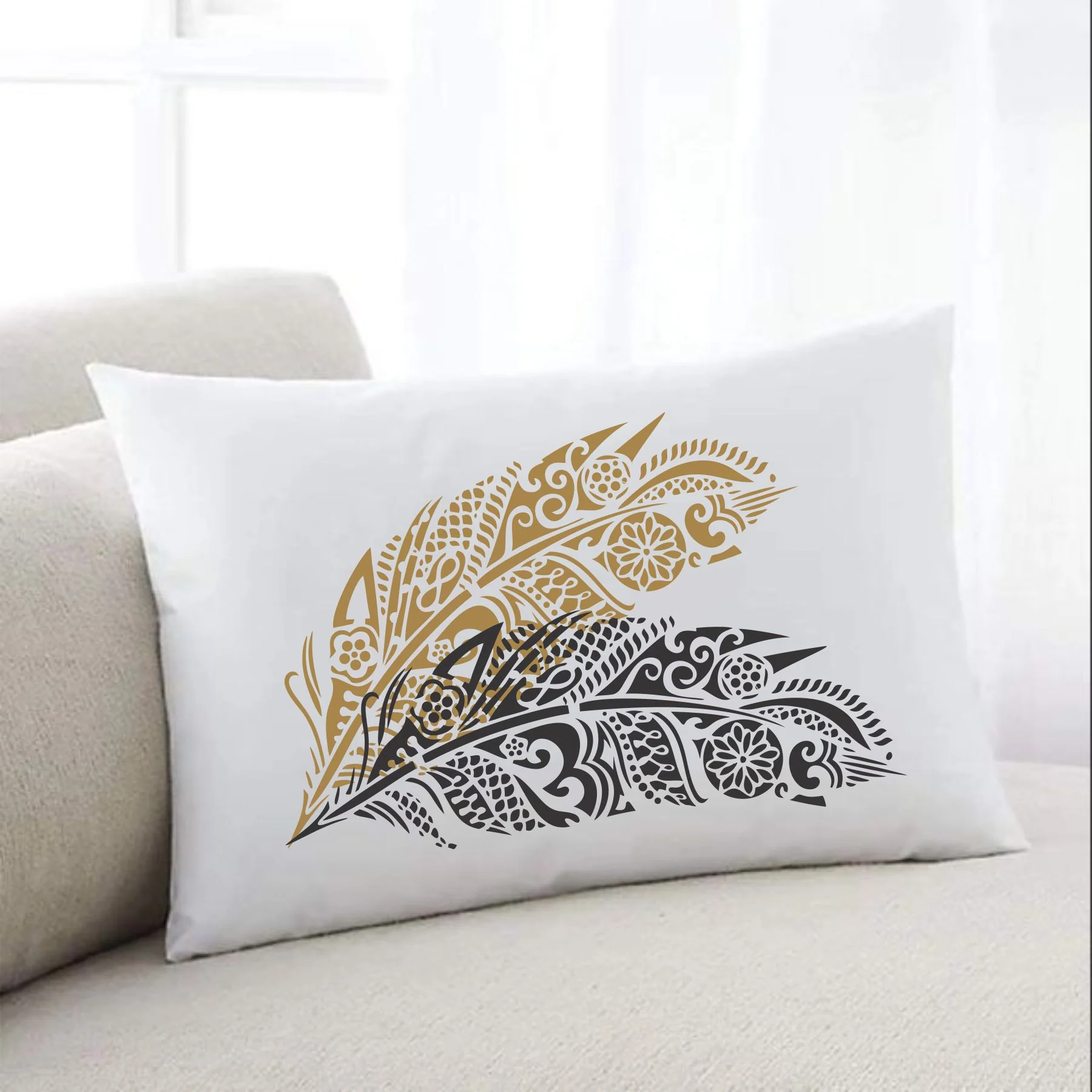 Mandala Feather Reusable Stencil For Canvas And Wall Painting.ID #464 - Image 3