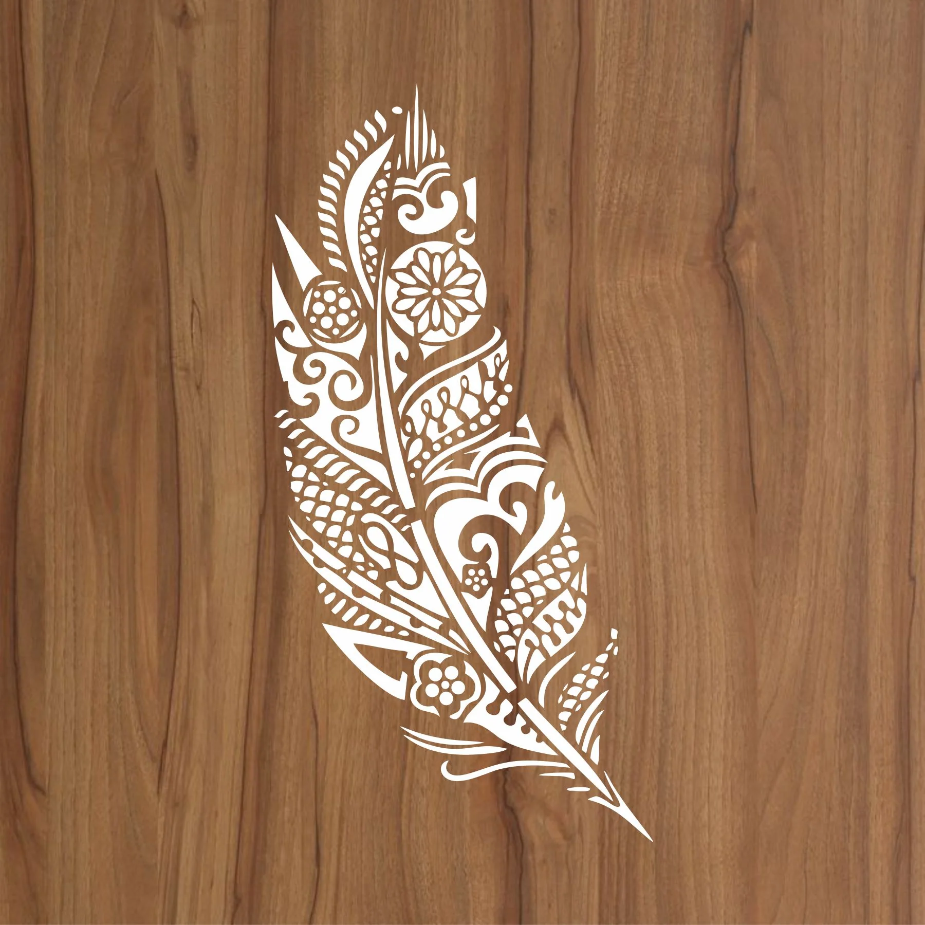 Mandala Feather Reusable Stencil For Canvas And Wall Painting.ID #464 - Image 4