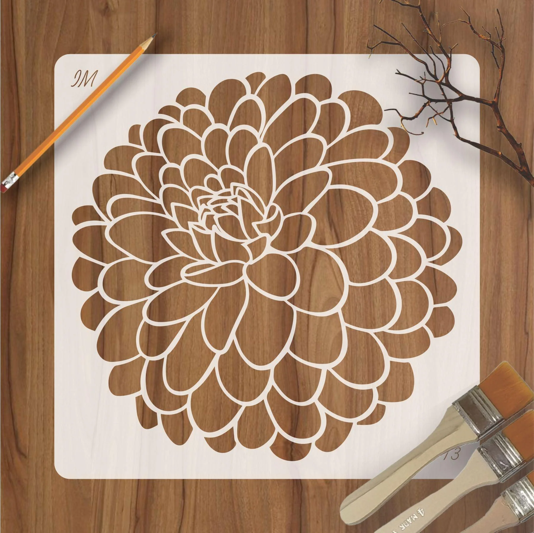 Mandala Flower Reusable Stencil for Canvas and wall painting.ID#73