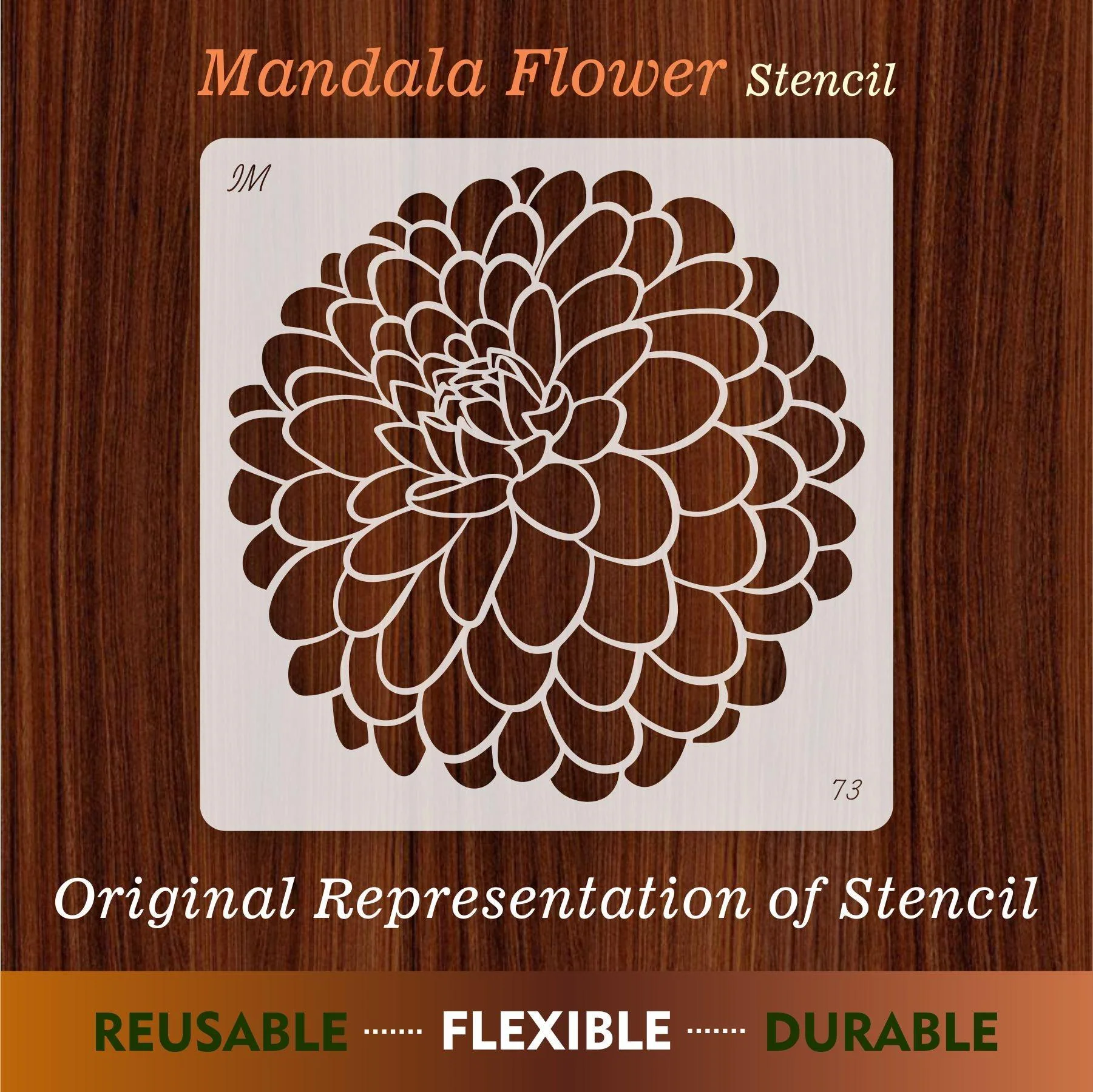 Mandala Flower Reusable Stencil for Canvas and wall painting.ID#73 - Image 5