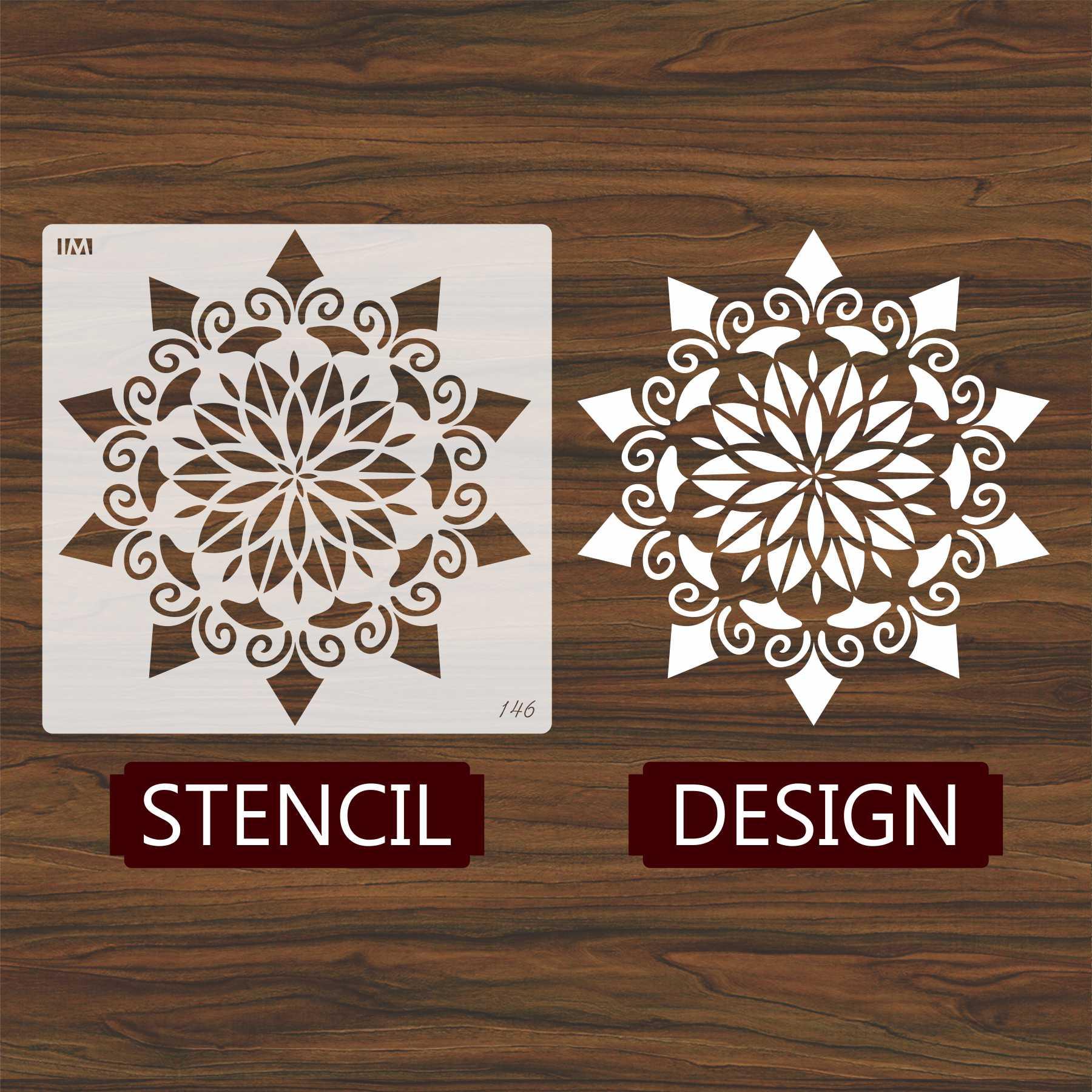 Mandala Flower Reusable Stencil For Canvas And Wall Painting.ID#146 - Image 2