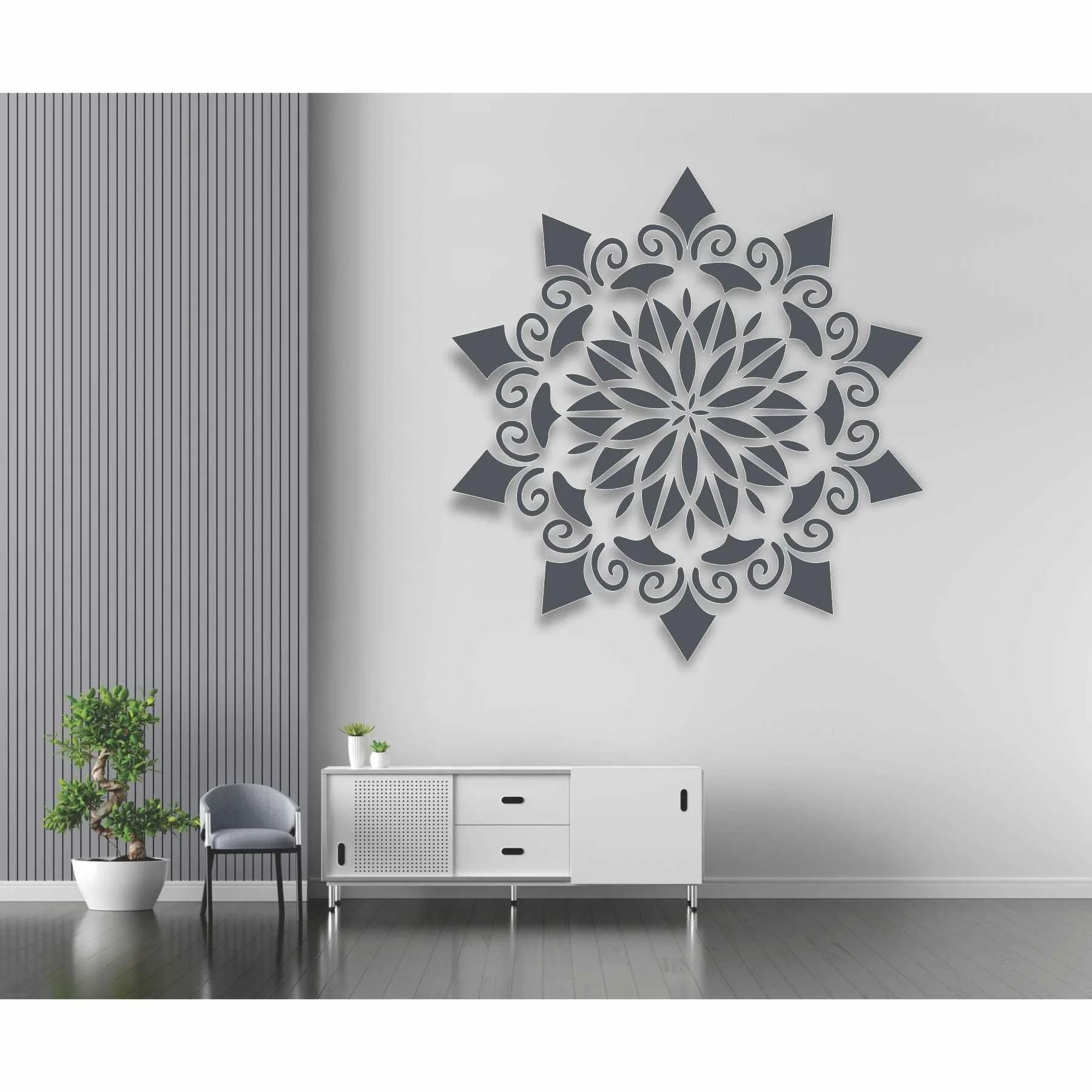 Mandala Flower Reusable Stencil For Canvas And Wall Painting.ID#146 - Image 3