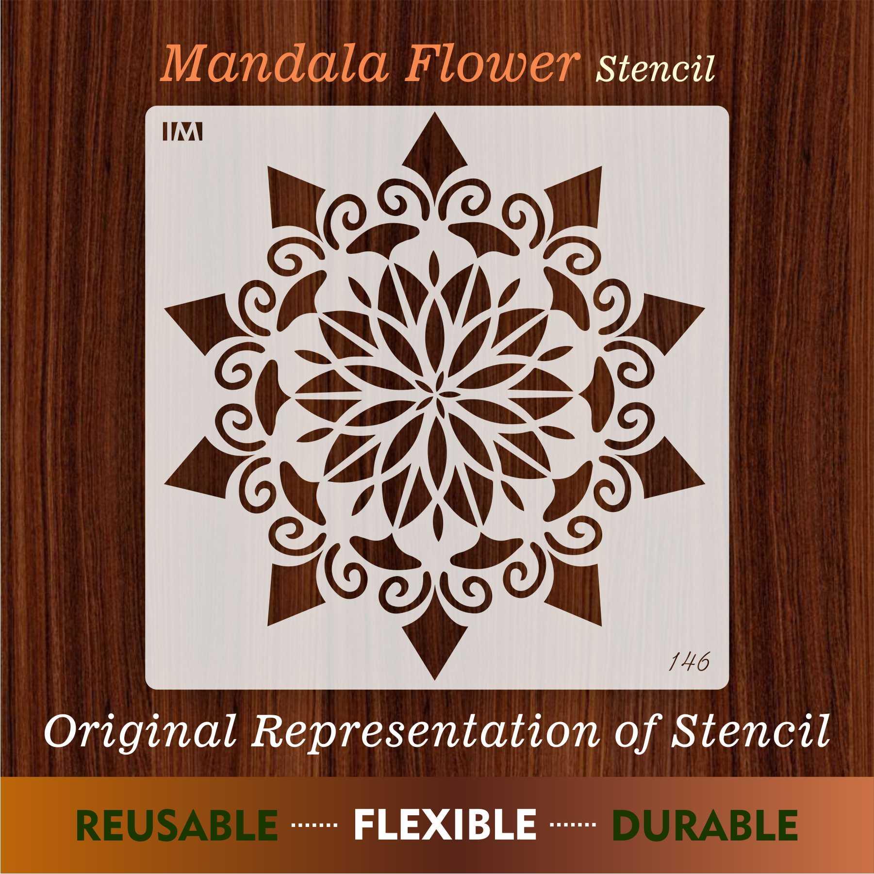 Mandala Flower Reusable Stencil For Canvas And Wall Painting.ID#146 - Image 7