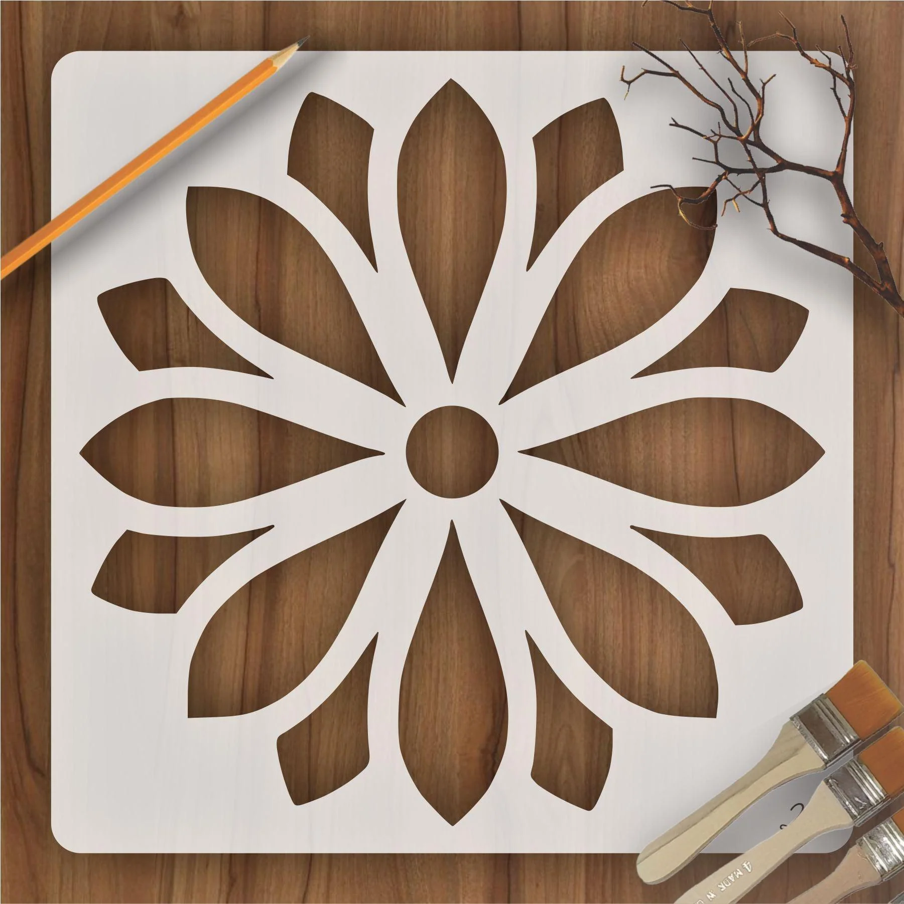 Mandala Flower Reusable Stencil for Canvas and wall painting.ID#27