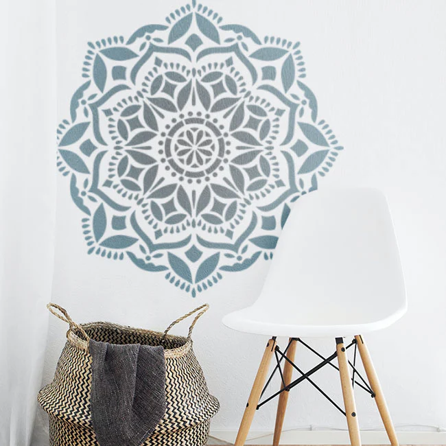 Mandala flower Reusable Stencil for Canvas and wall painting.ID#52 - Image 3