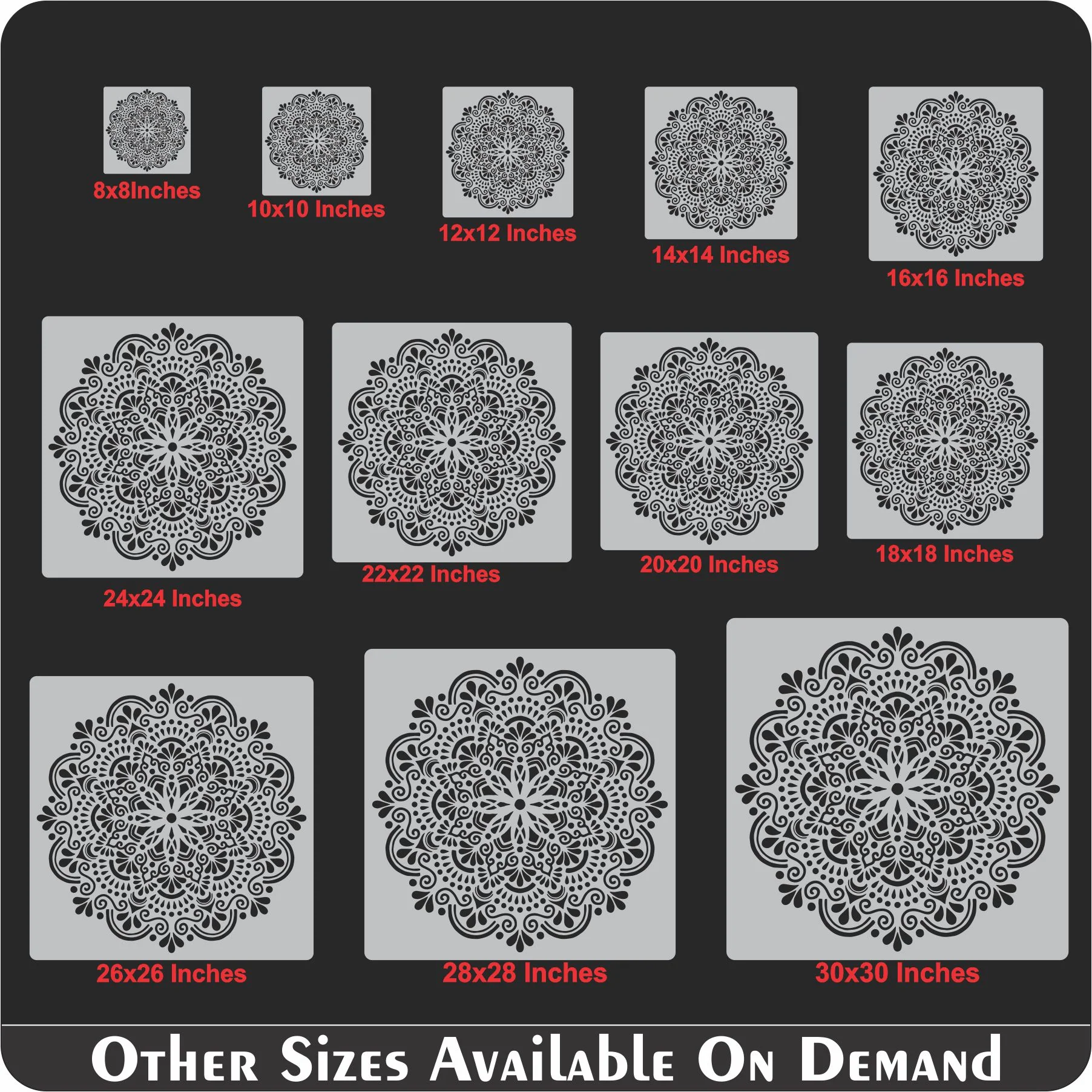 Folk art Mandala Flower Reusable Stencil For Canvas And Wall Painting.ID#322 - Image 10