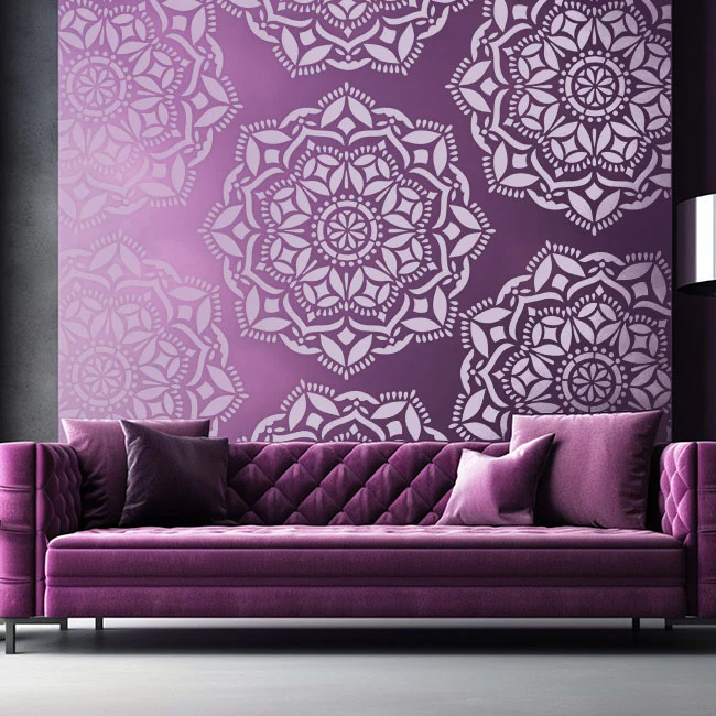Mandala flower Reusable Stencil for Canvas and wall painting.ID#52 - Image 4