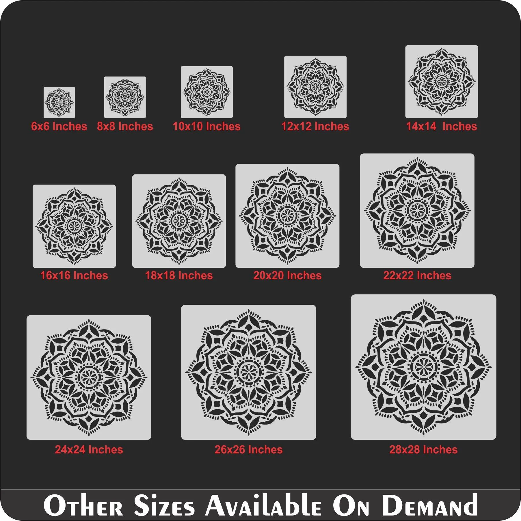 Mandala flower Reusable Stencil for Canvas and wall painting.ID#52 - Image 6