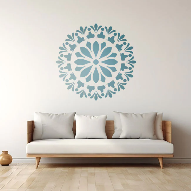 Mandala Flower Round Reusable Stencil for Canvas and wall painting.ID#34 - Image 4