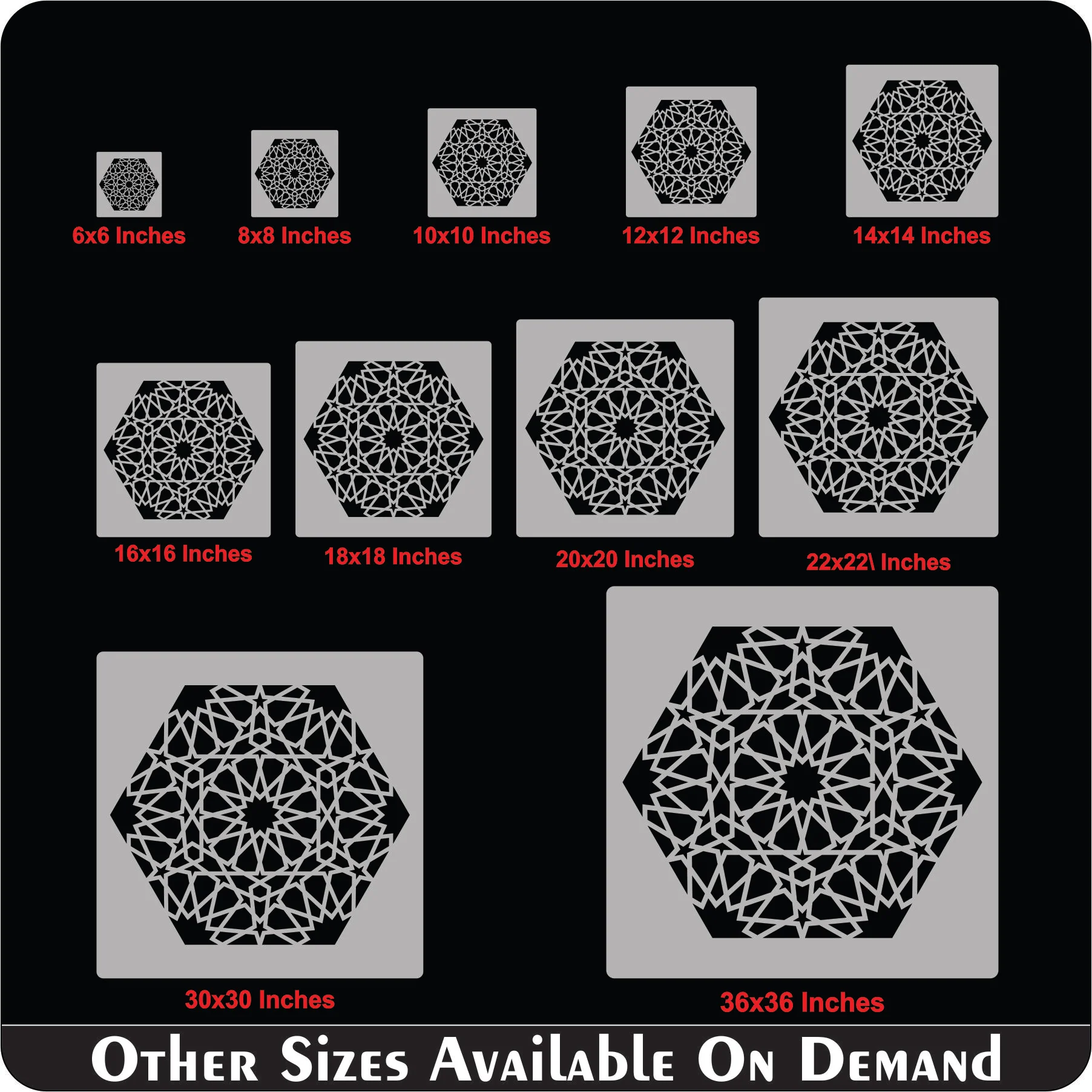 Mandala Geometric Design Stencil Reusable Stencil For Canvas And Wall Painting.ID# 342 - Image 9