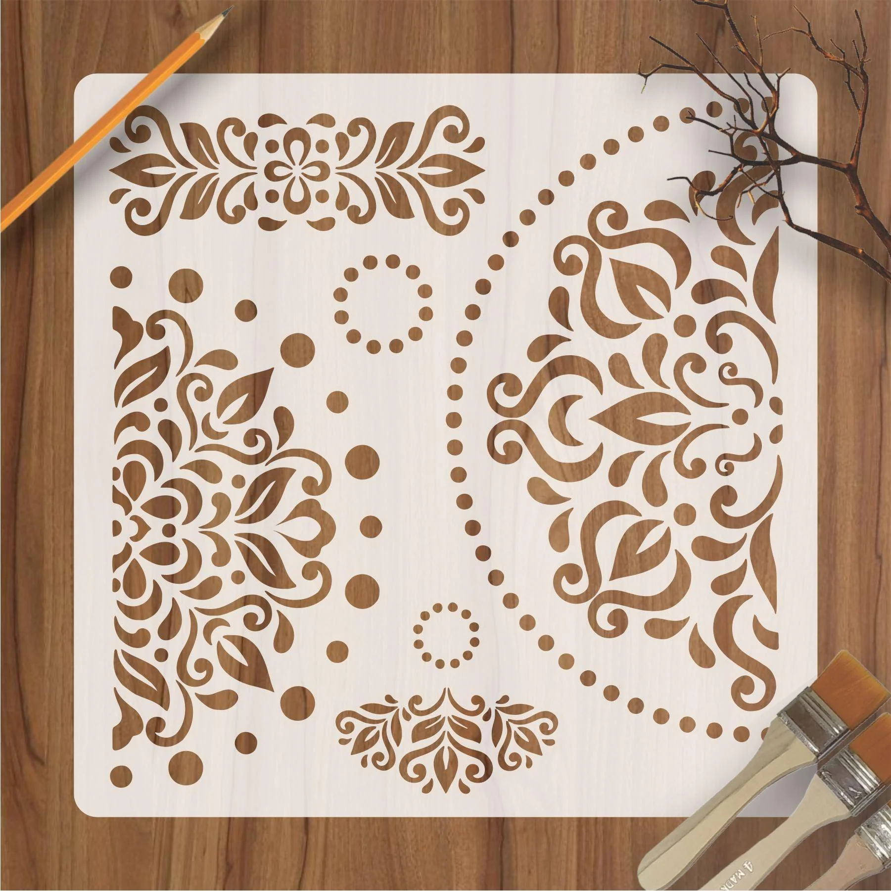 Mandala Reusable Stencil For Canvas And Wall Painting.ID# 454