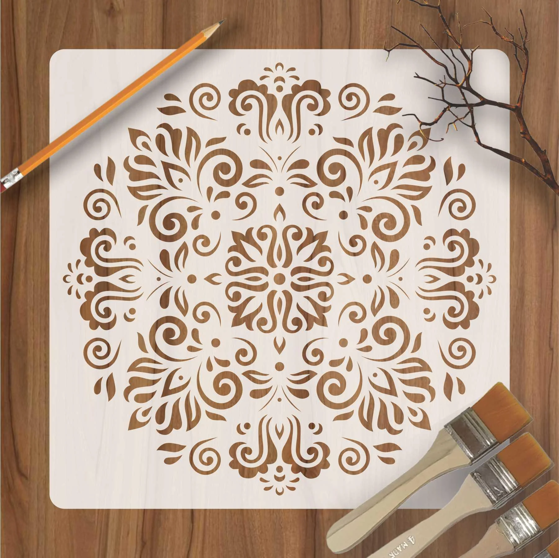Mandala Reusable Stencil for Canvas and wall painting.ID#96