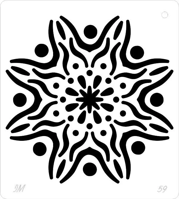 Mandala Reusable Stencil for Canvas and wall painting.ID#59 - Image 5