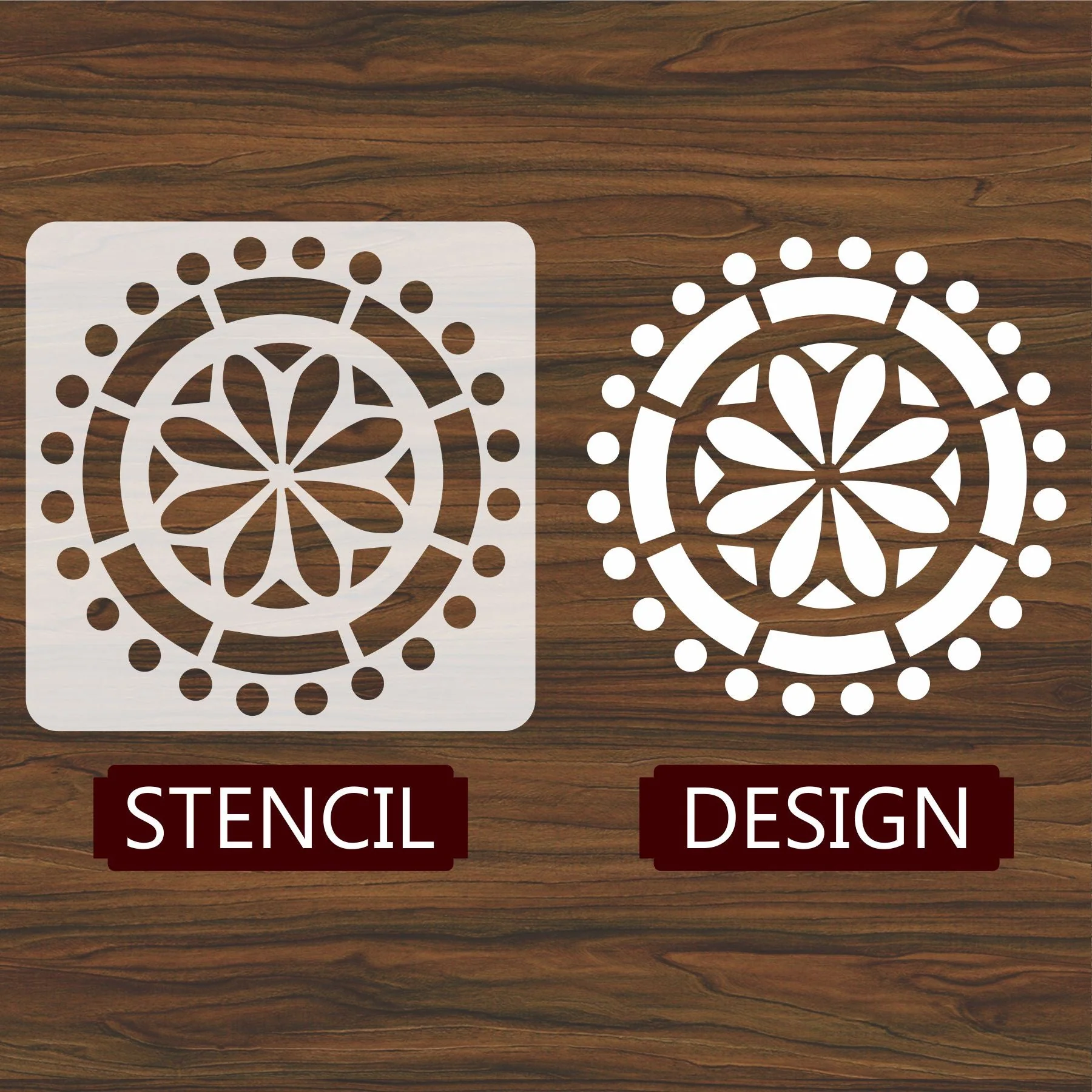 Mandala Reusable Stencil For Canvas And Wall Painting.ID#197 - Image 3