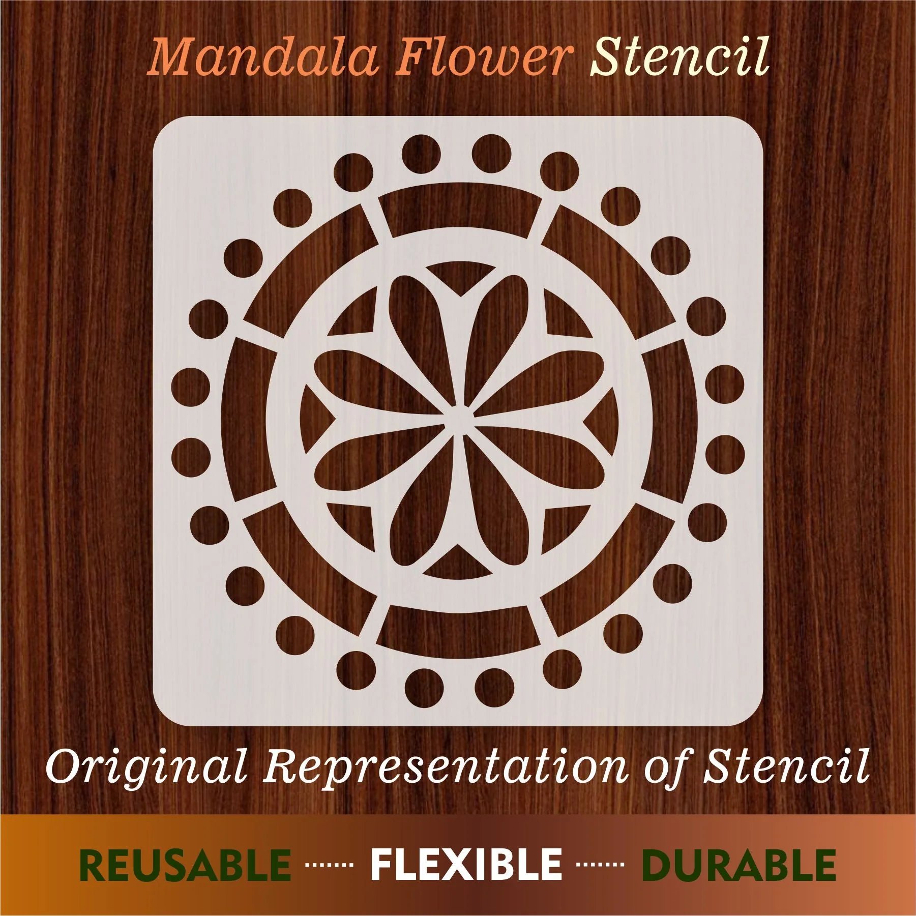Mandala Reusable Stencil For Canvas And Wall Painting.ID#197 - Image 7